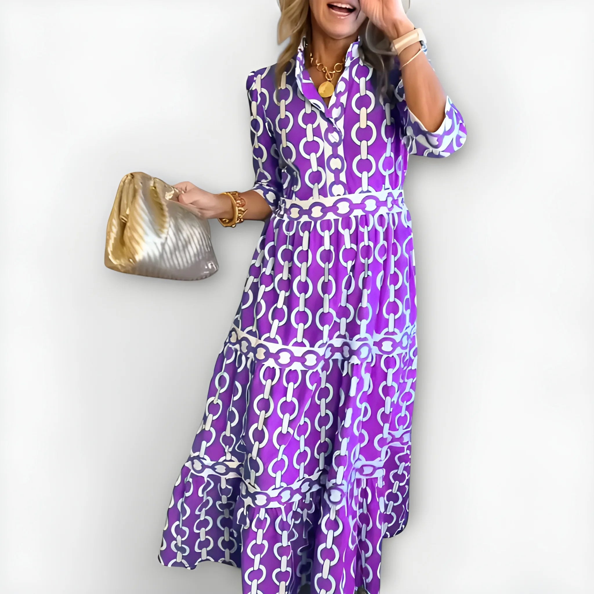 Women's Casual Elegant Midi Summer Dress with Tiered Skirt