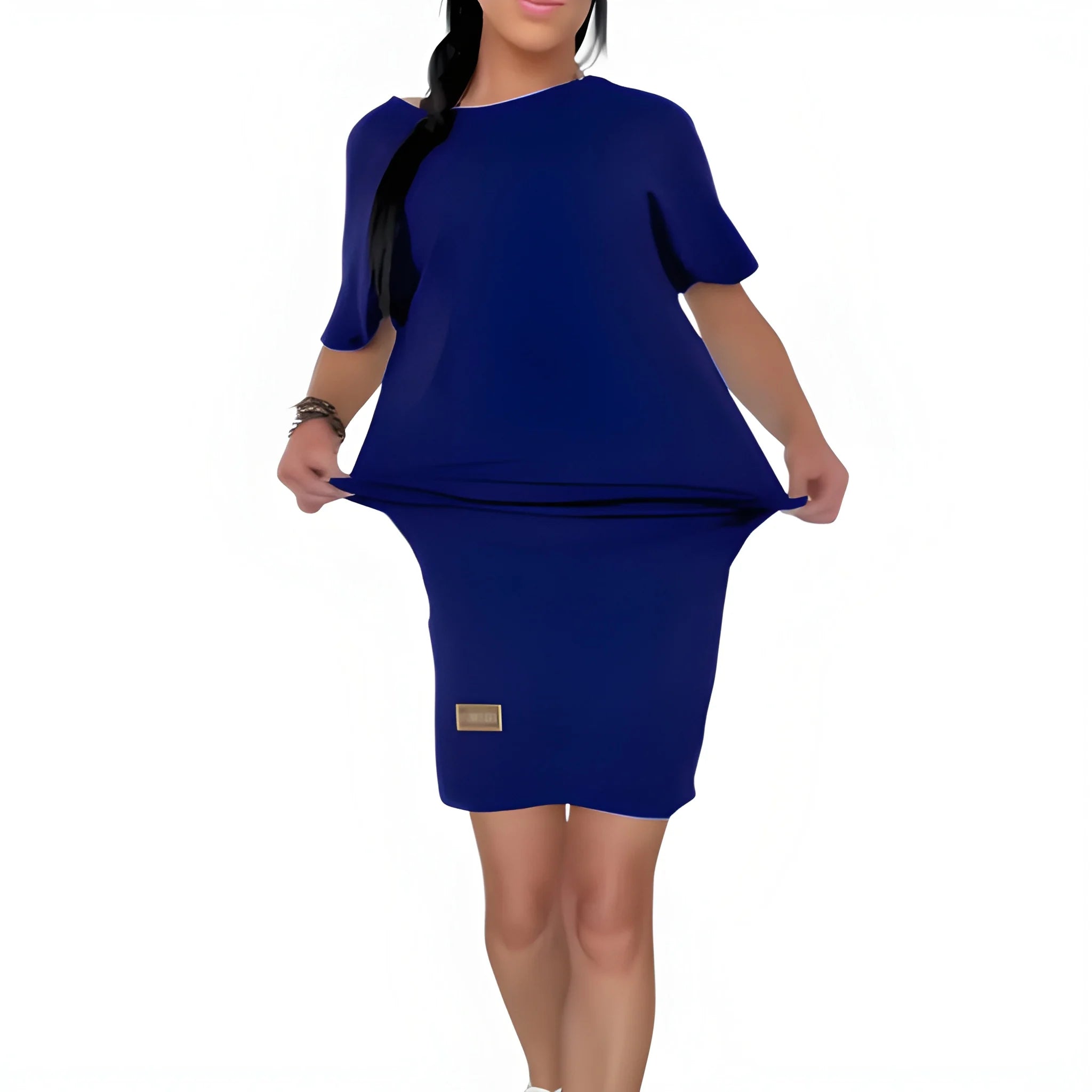 Women's Casual Elegant Mini Summer Dress with Short Sleeves
