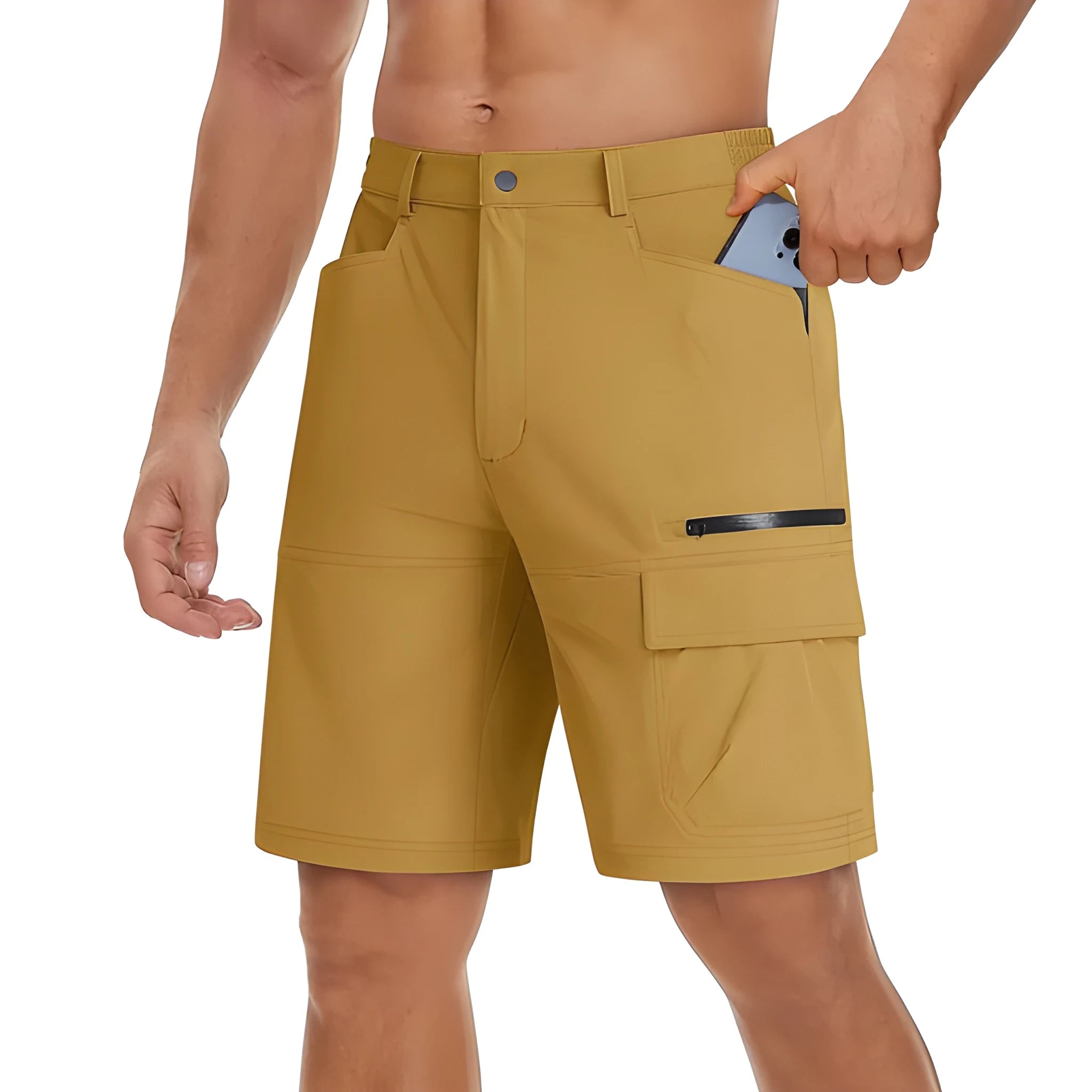 Men's Workout Athletic Shorts with Elastic Waist and Pockets