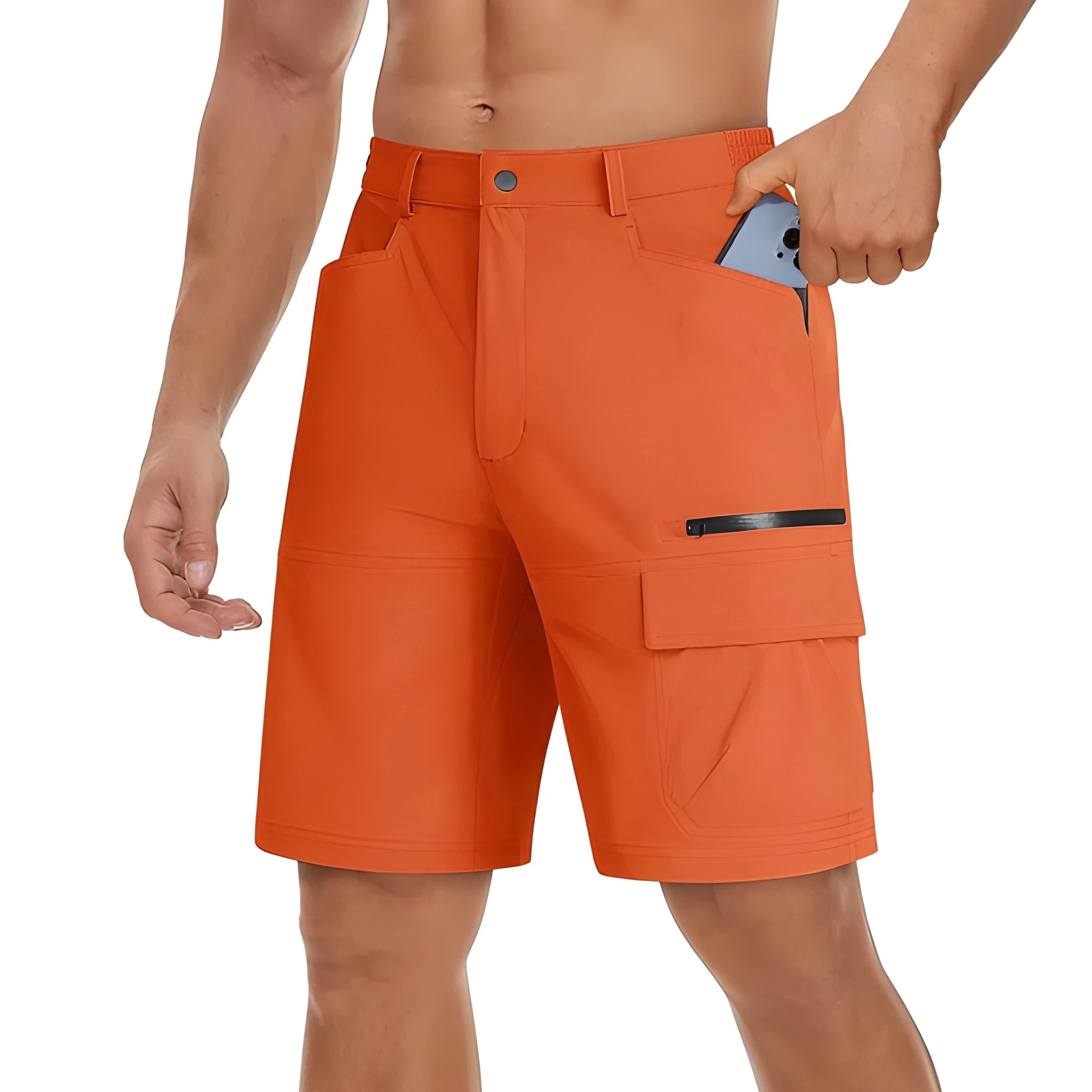 Men's Workout Athletic Shorts with Elastic Waist and Pockets