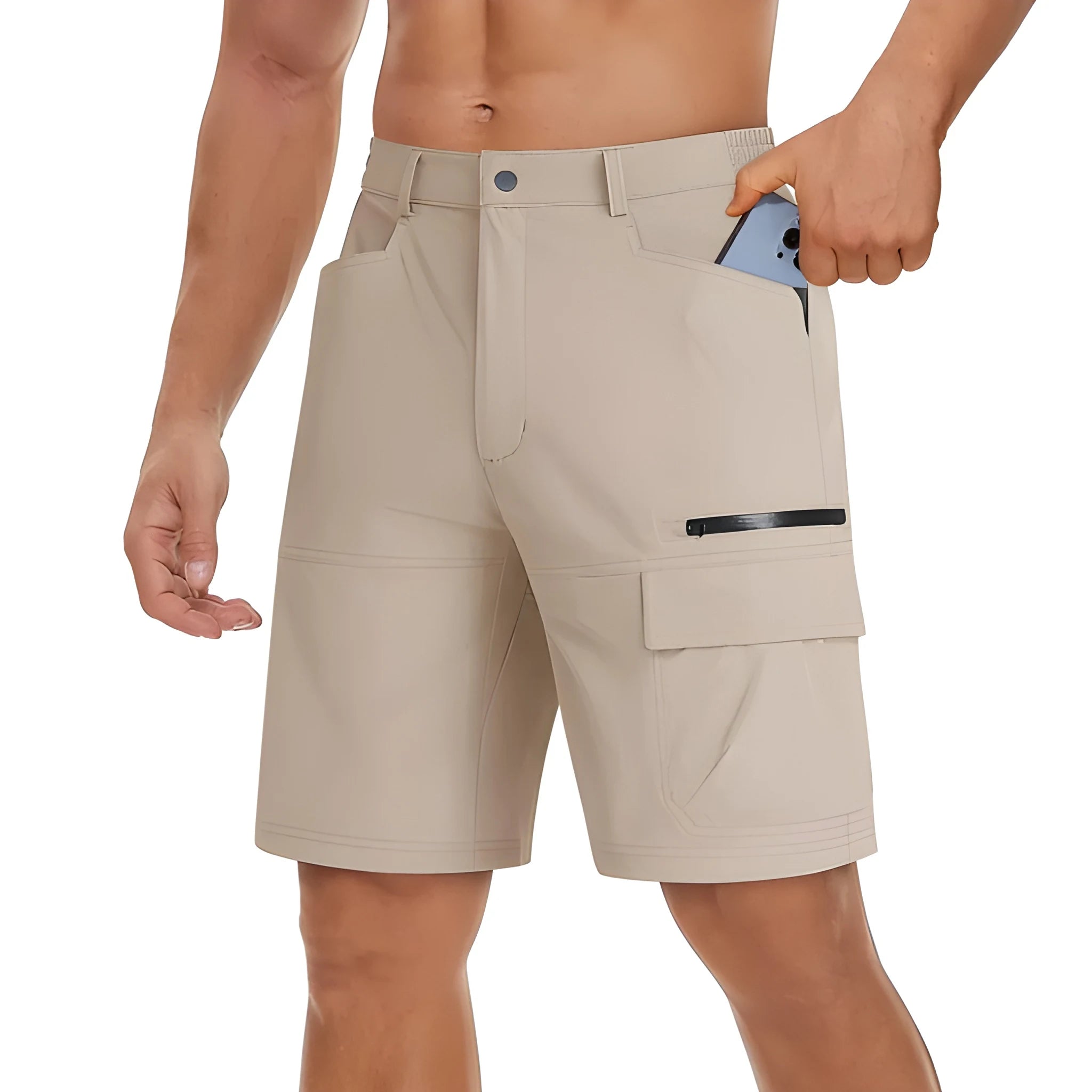 Men's Workout Athletic Shorts with Elastic Waist and Pockets