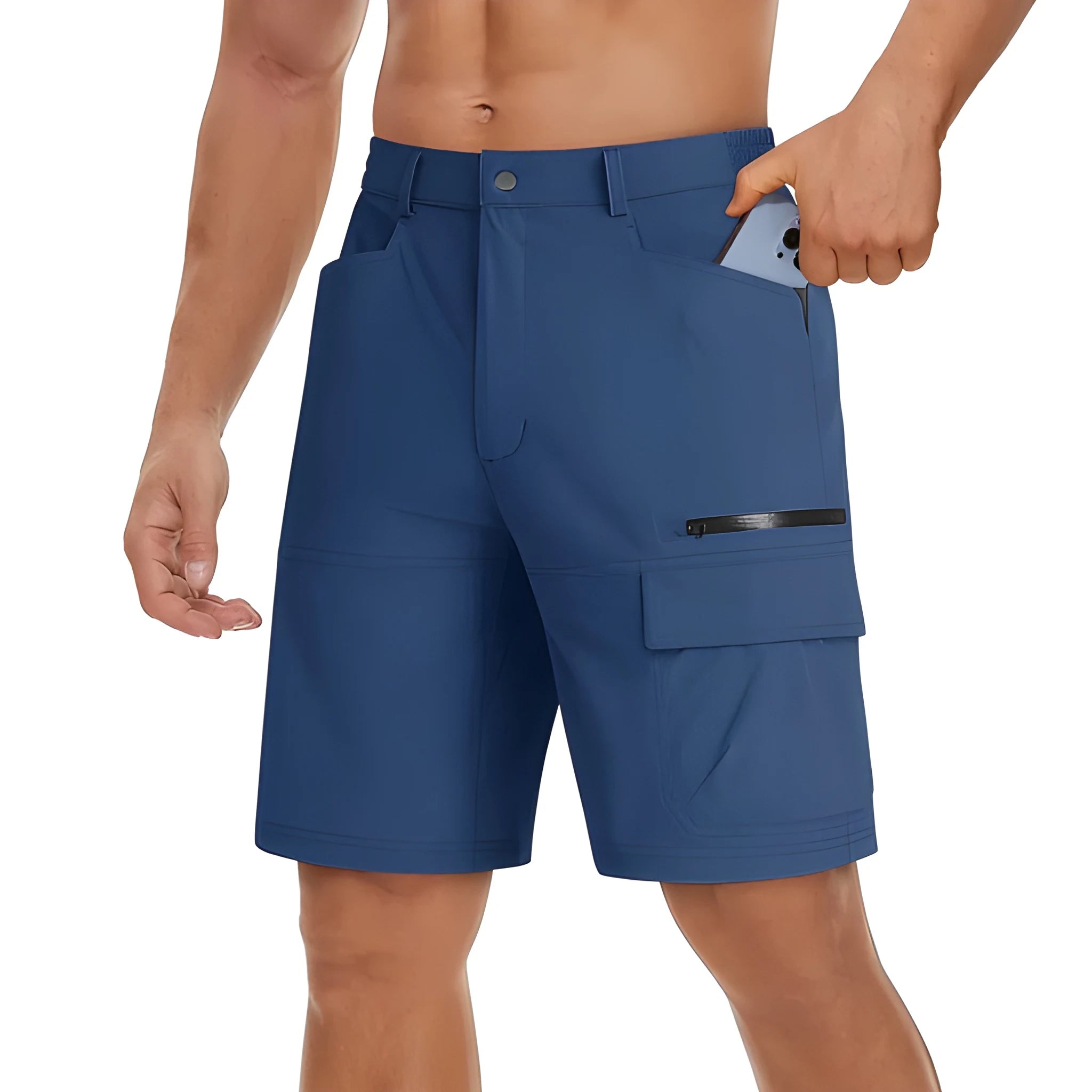 Men's Workout Athletic Shorts with Elastic Waist and Pockets