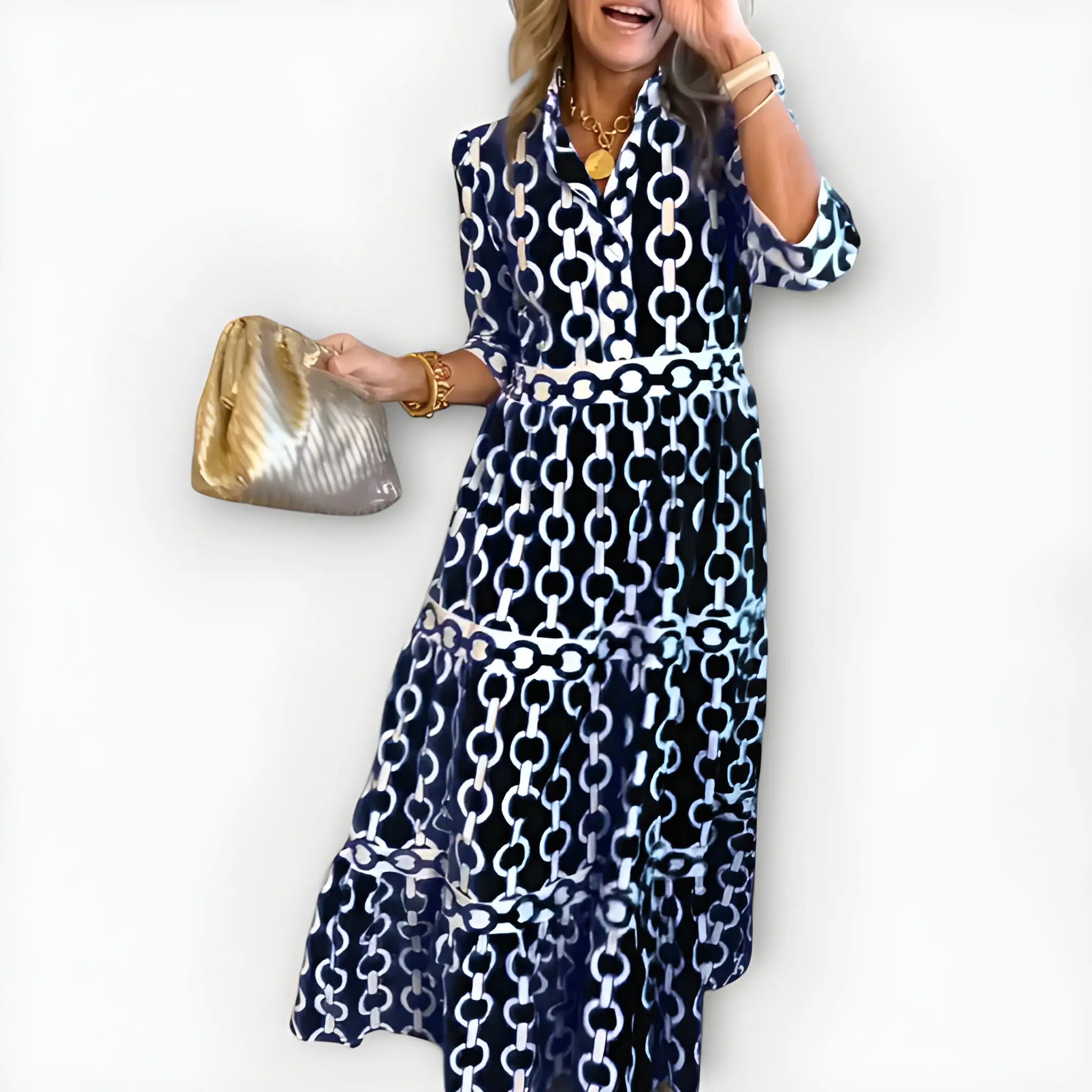 Women's Casual Elegant Midi Summer Dress with Tiered Skirt