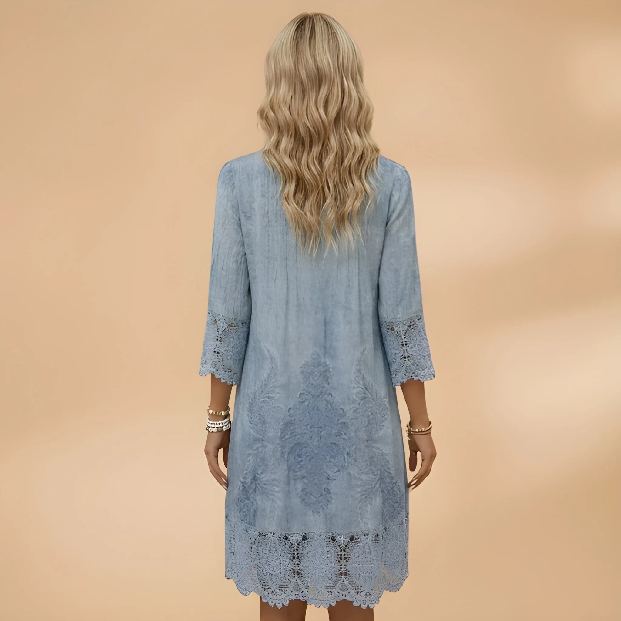 Women's Vintage Elegant Midi Summer Dress with Lace