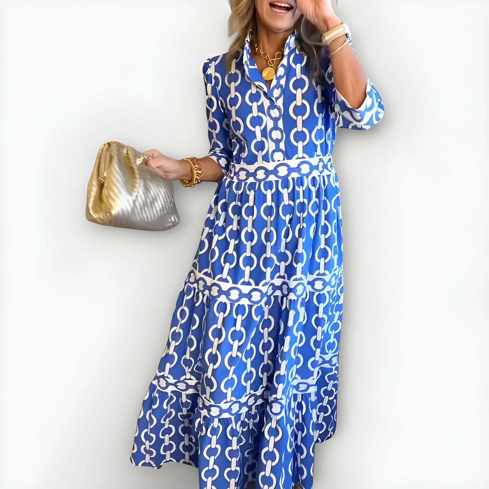 Women's Casual Elegant Midi Summer Dress with Tiered Skirt