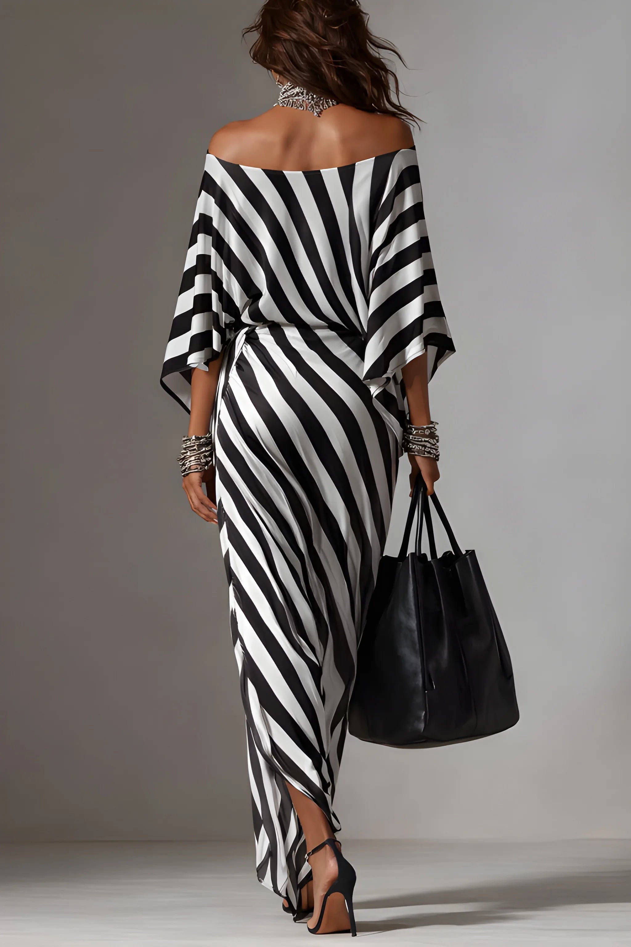 Women's Modern Bold Maxi Summer Dress with Asymmetric Hem