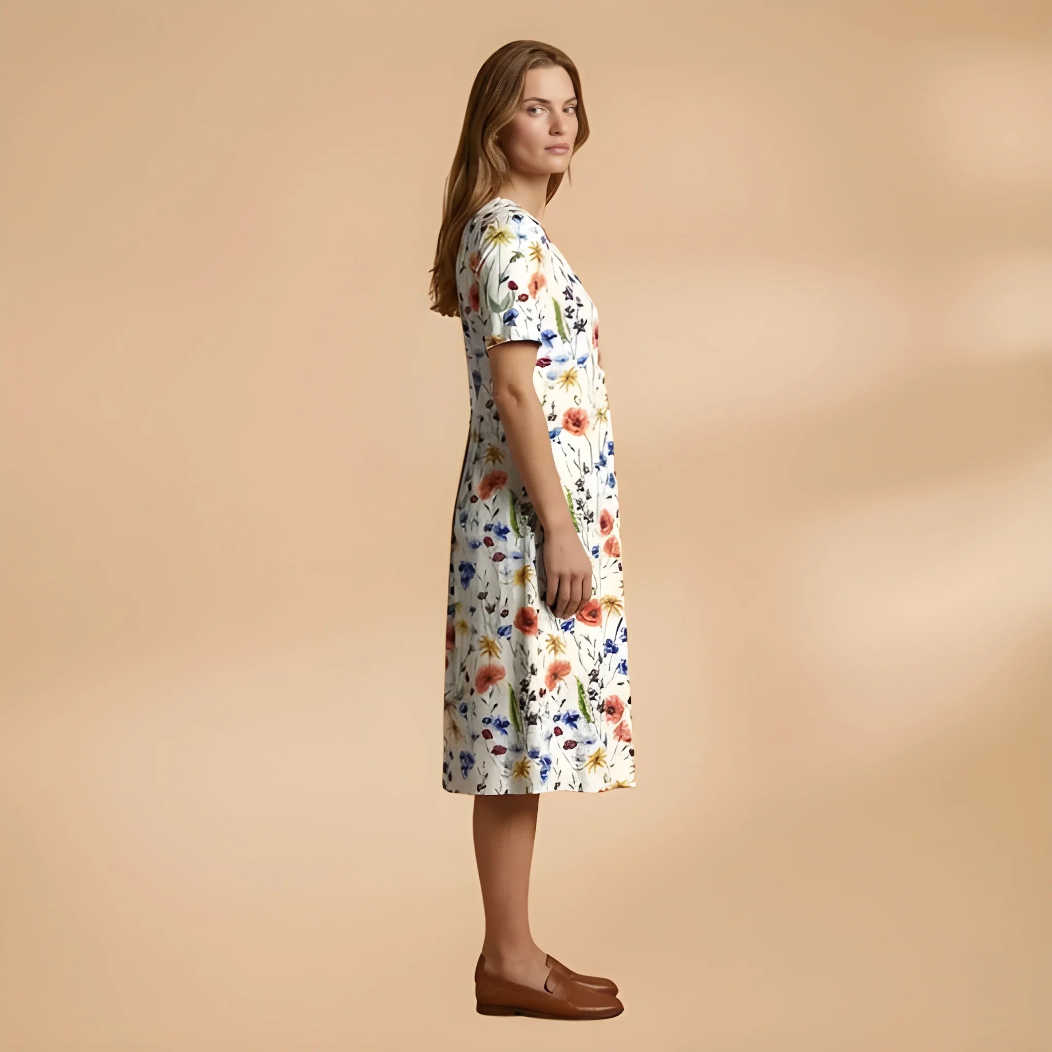 Women's Casual Flowy Midi Summer Dress with Tiered Skirt