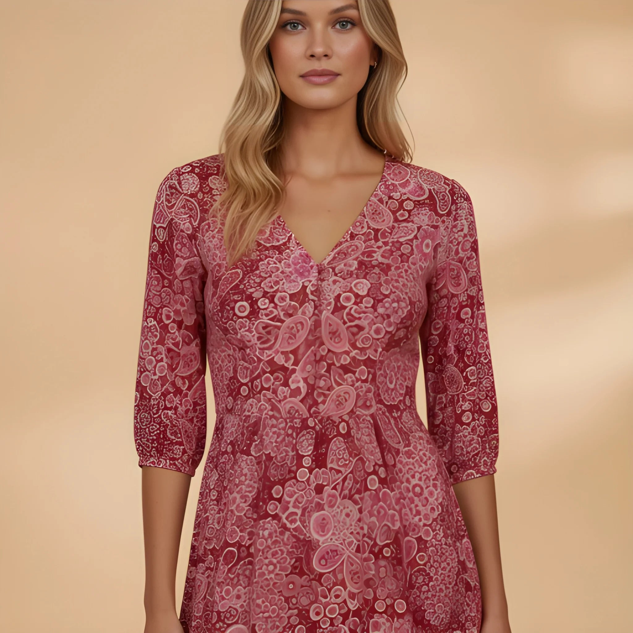 Women's Vintage Elegant Midi Summer Dress with Pockets