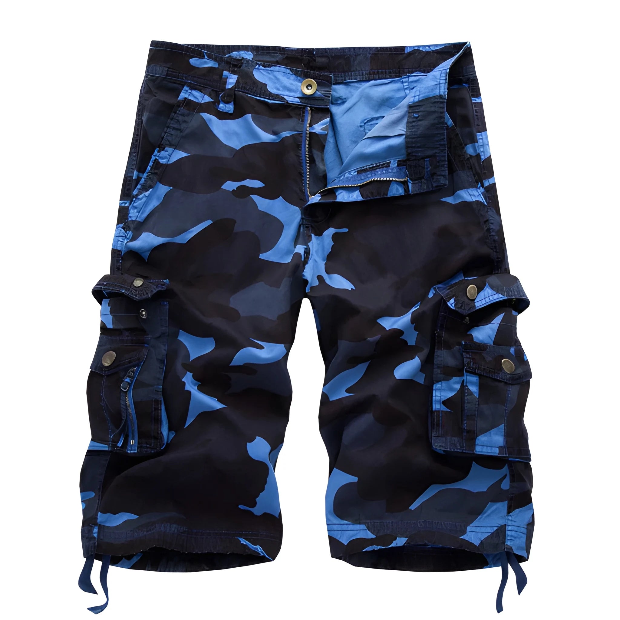 Men's Casual Camo Shorts with Pockets and Zip Pockets
