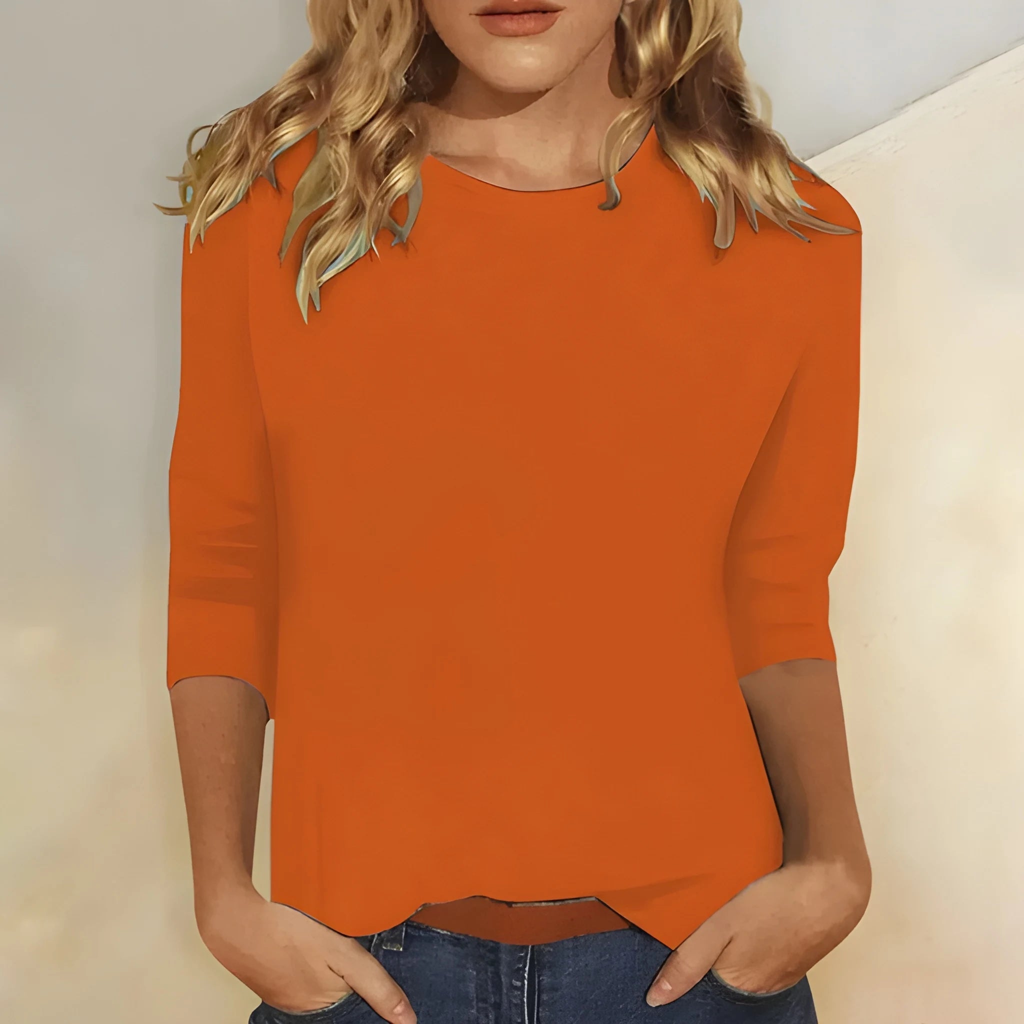 Women's Casual Summer T-Shirt with Crew Neck