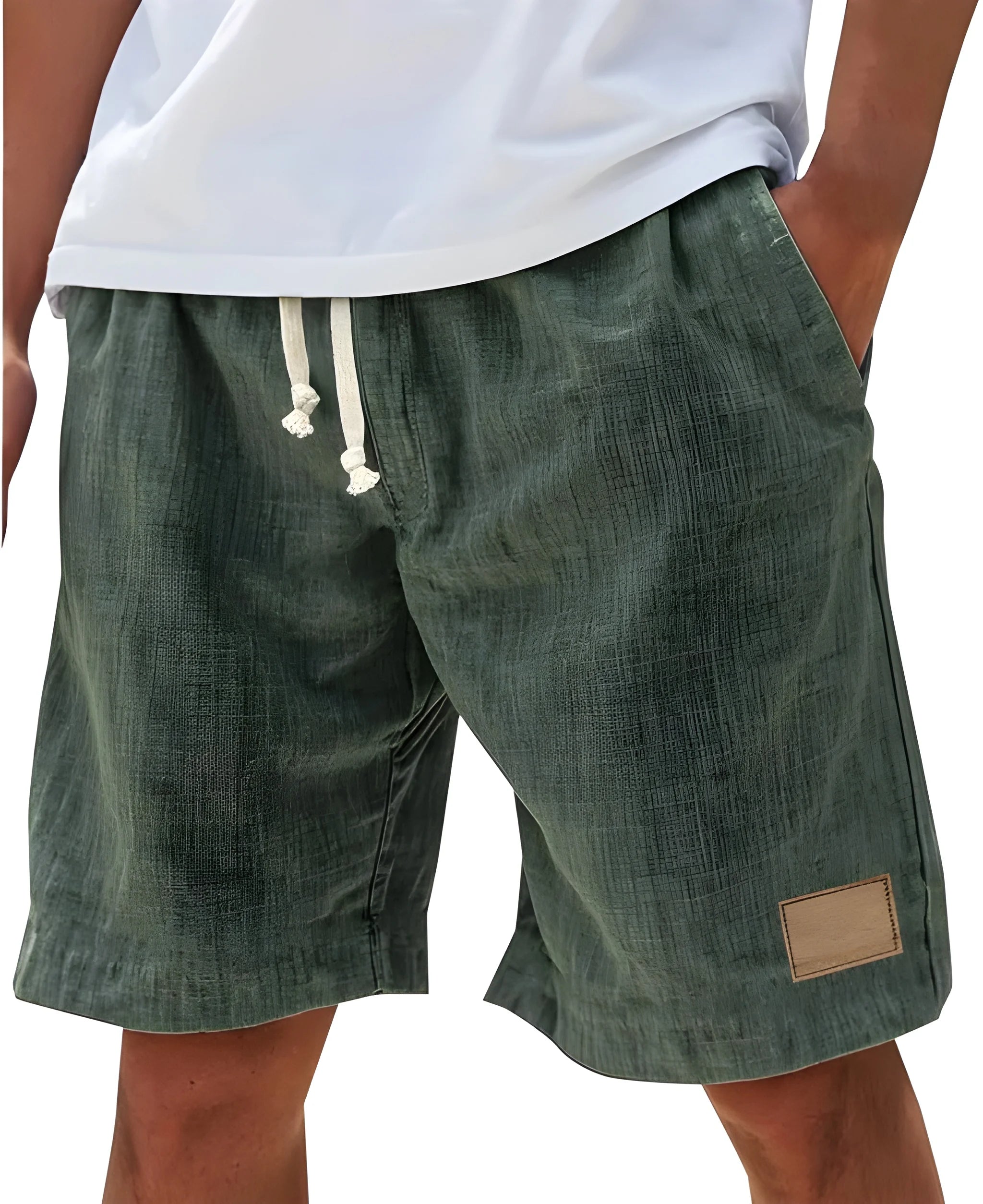 Men's Summer Beach Shorts with Drawstring Waist and Pockets