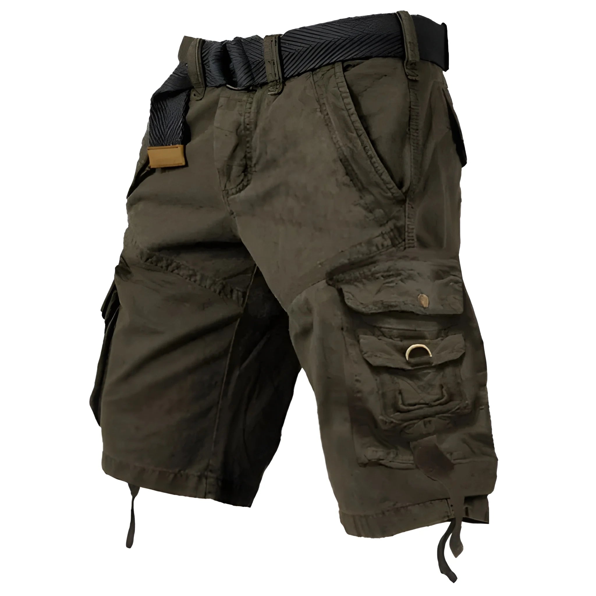 Men's Cargo Casual Shorts with Drawstring Waist and Pockets
