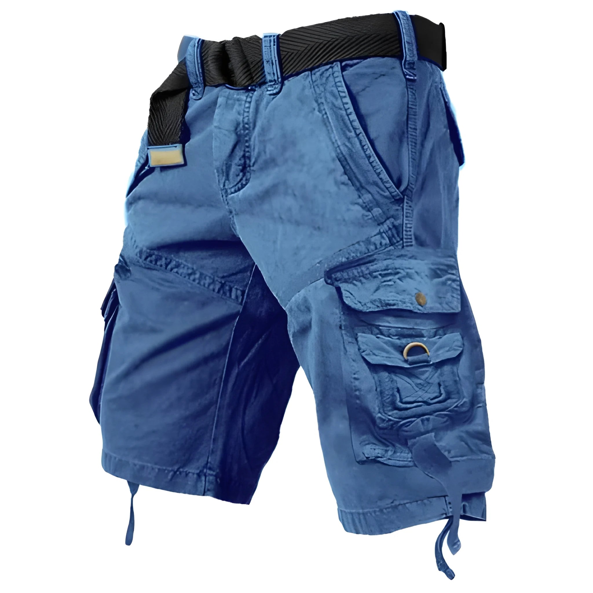 Men's Cargo Casual Shorts with Drawstring Waist and Pockets
