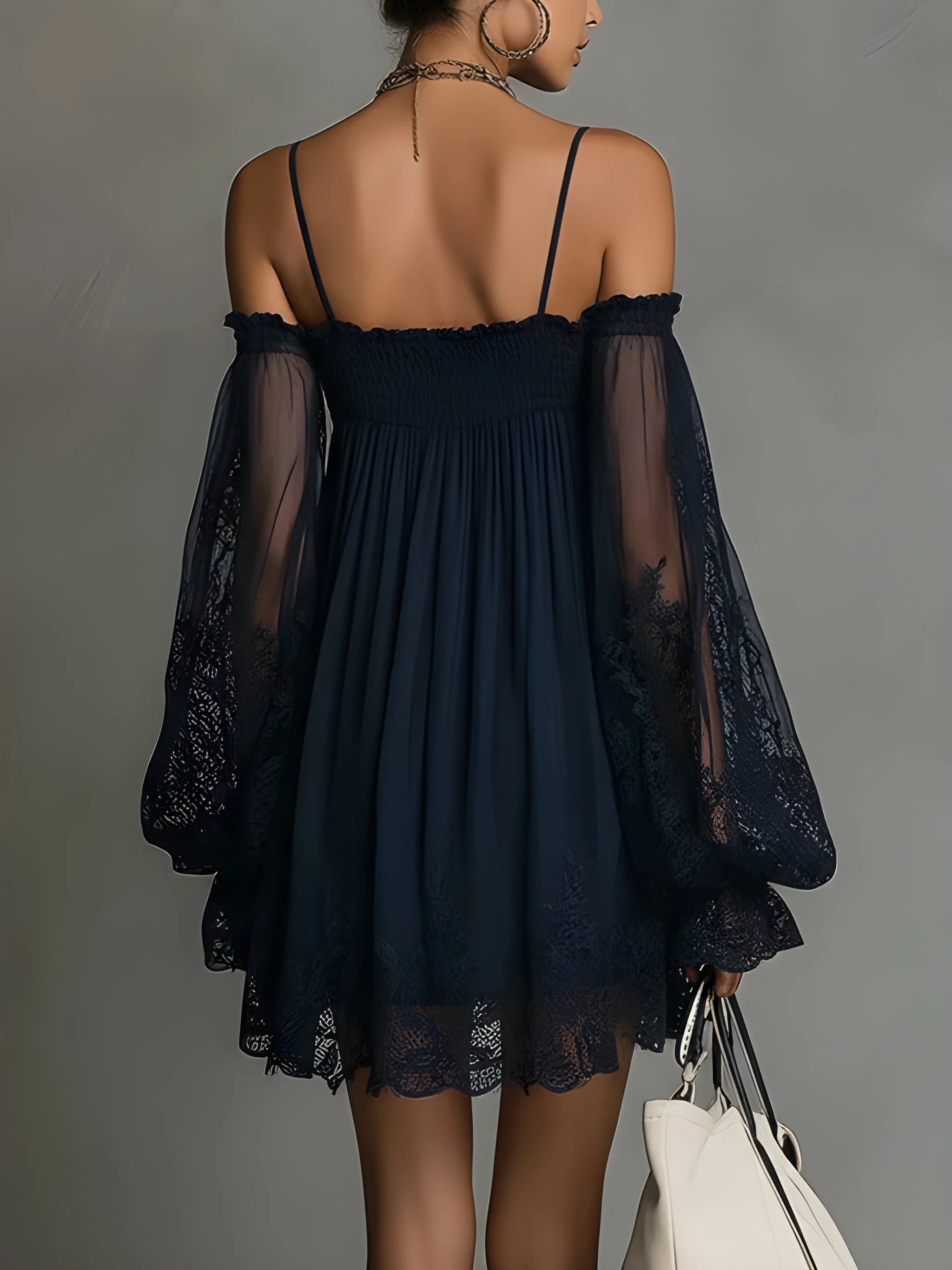 Women's Elegant Flowy Mini Summer Dress with Off Shoulder