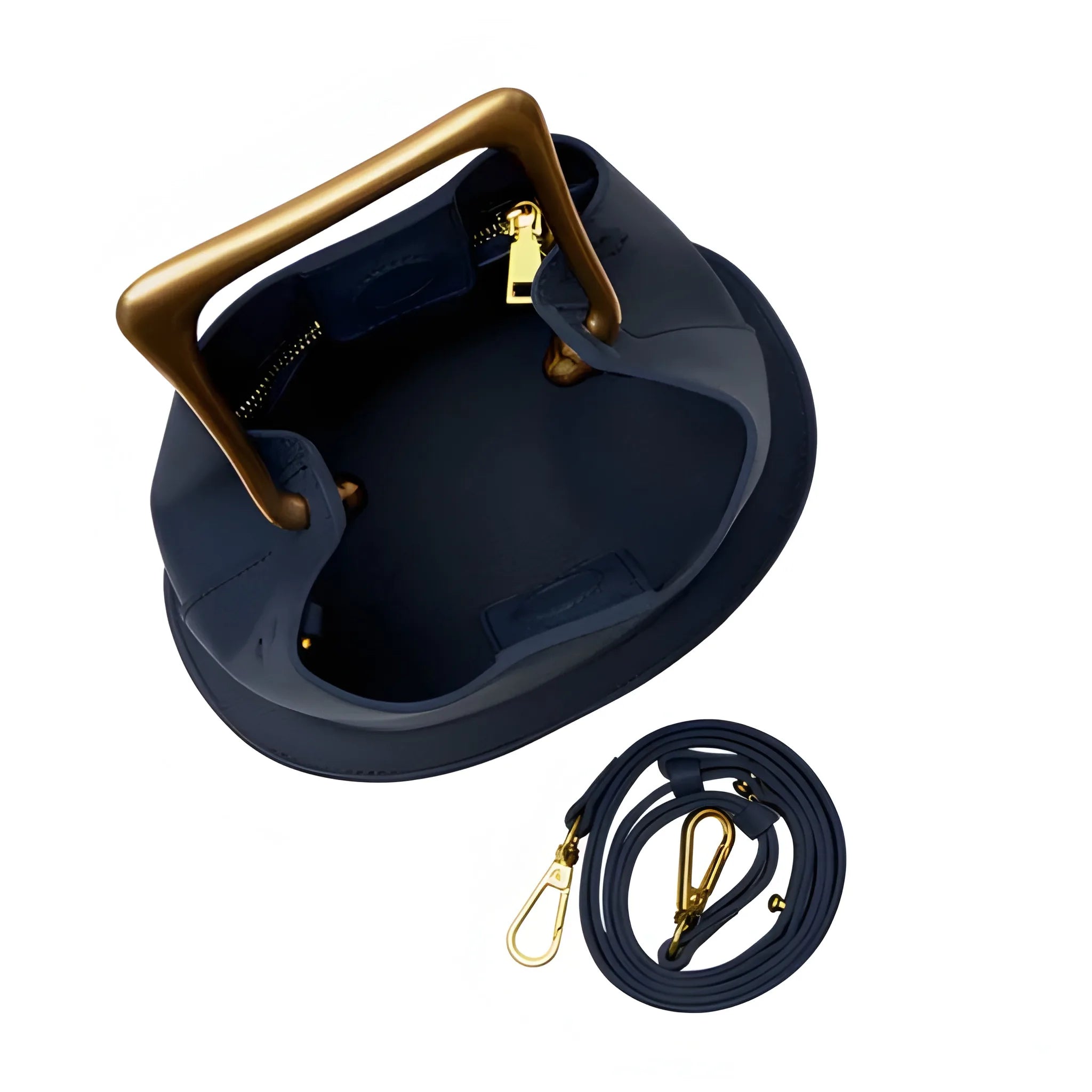Women's Asymmetrical Hand Bag with Geometric Handle and Detachable Strap