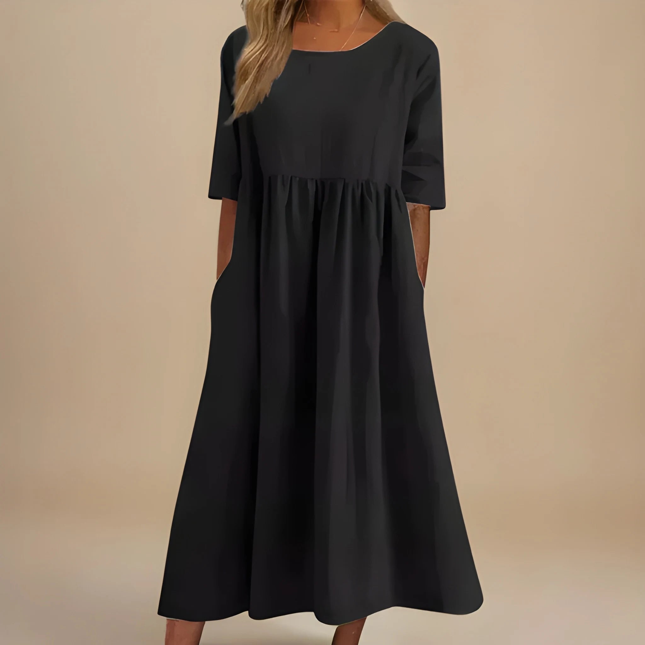 Women's Casual Flowy Midi Summer Dress with Pockets