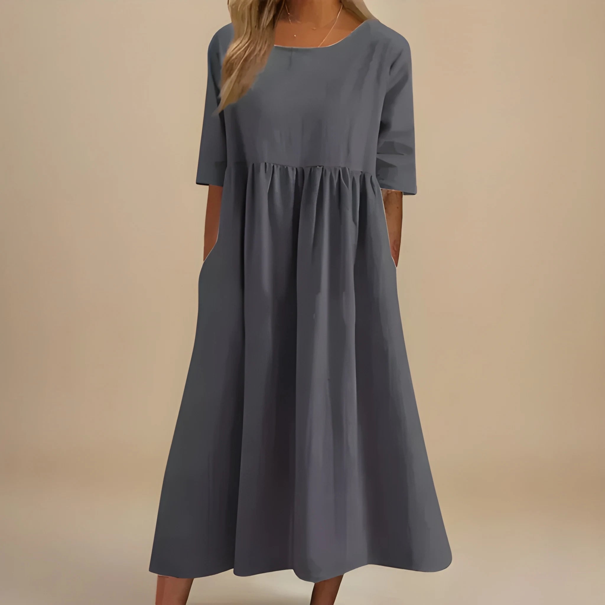 Women's Casual Flowy Midi Summer Dress with Pockets