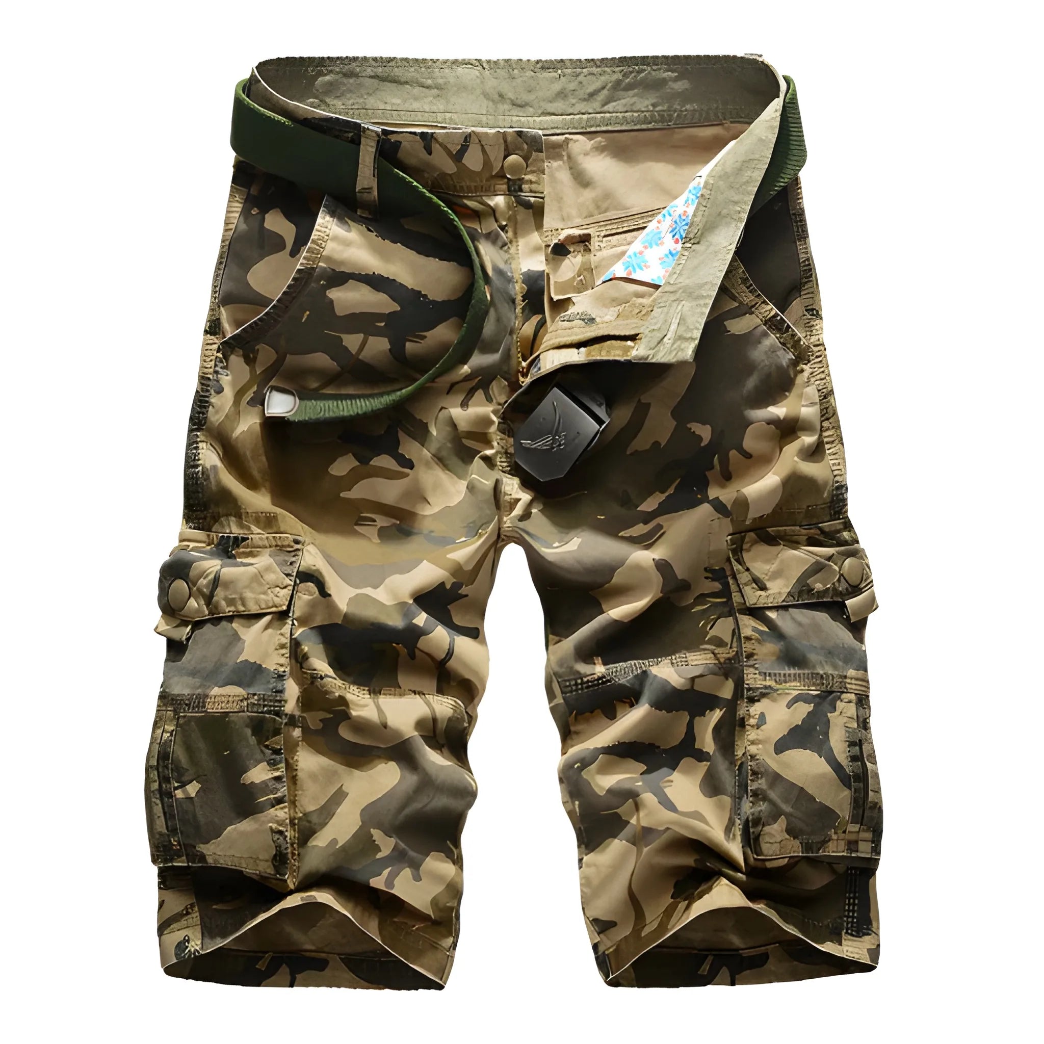 Men's Summer Casual Camo Shorts with Pockets and Zip Pockets