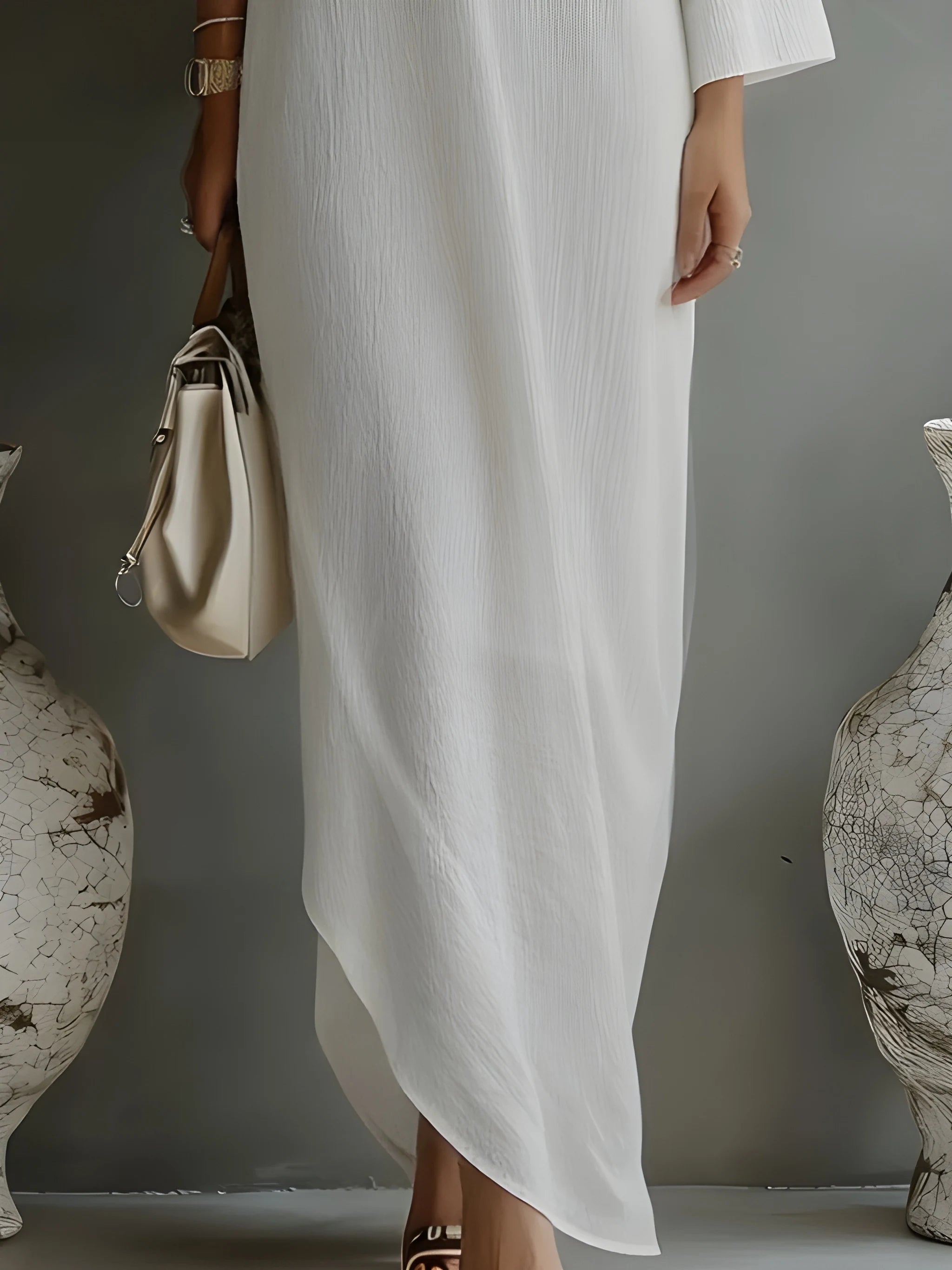Women's Elegant Flowy Maxi Summer Dress with One Shoulder