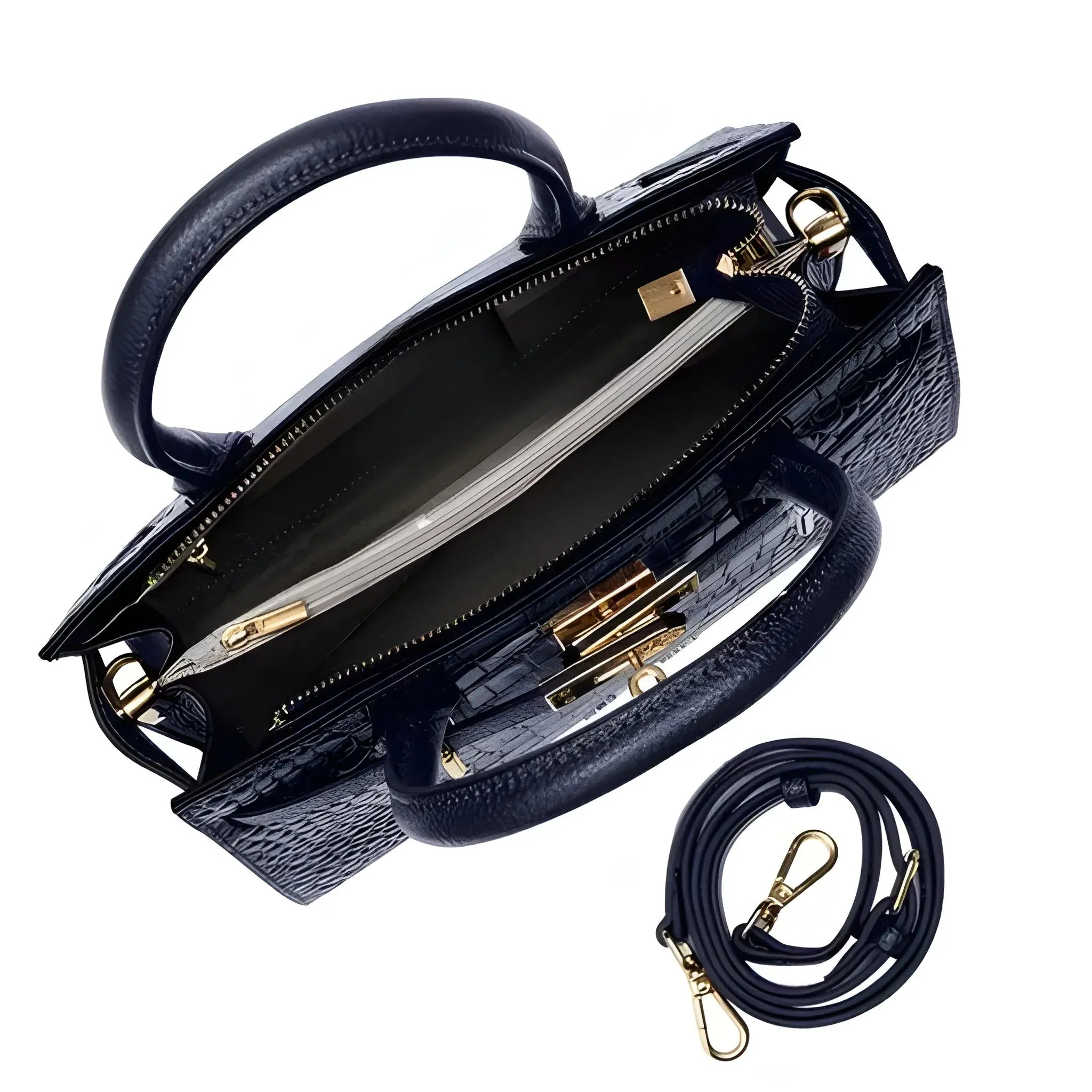 Women's Shoulder Hand Bag with Detachable Strap and Top Handle