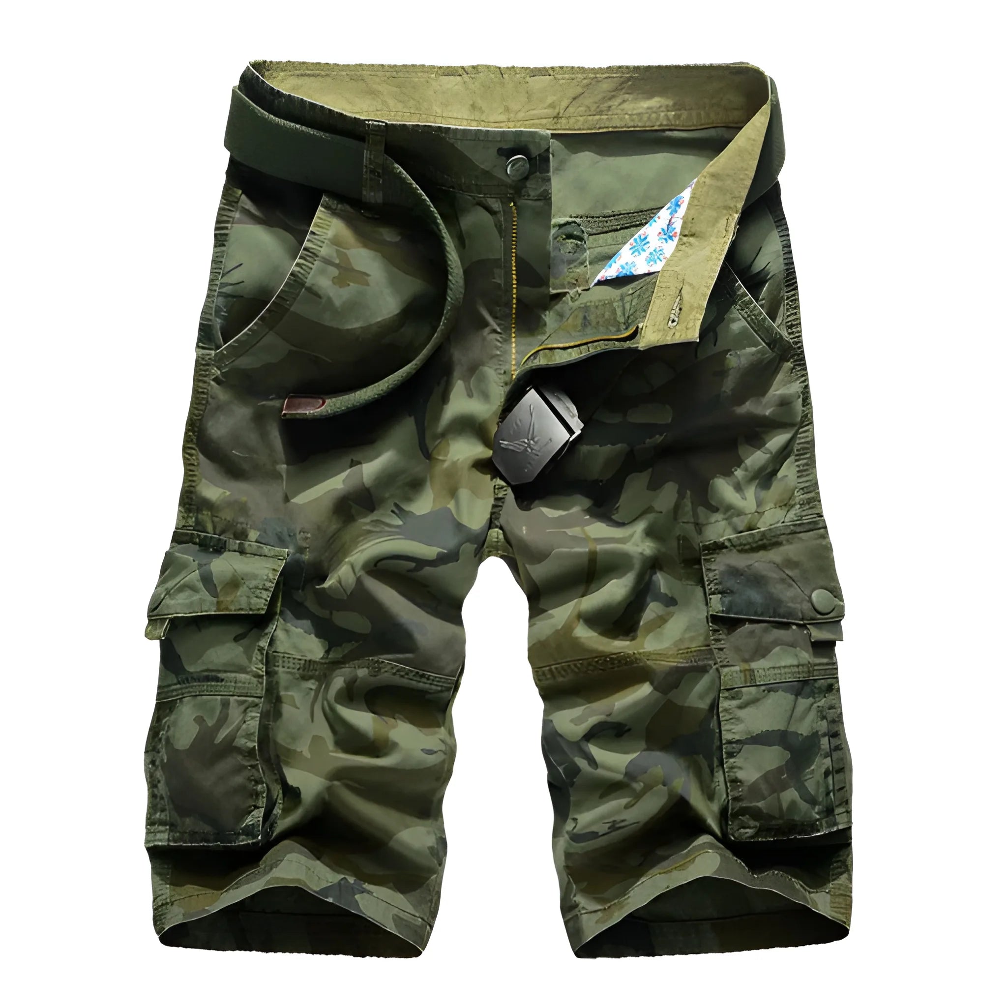 Men's Summer Casual Camo Shorts with Pockets and Zip Pockets