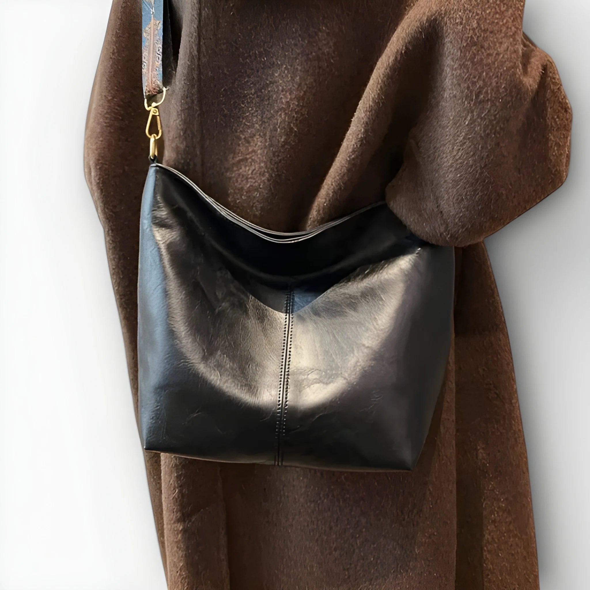 Women's Artistic Belt Shoulder Bag with Patterned Strap