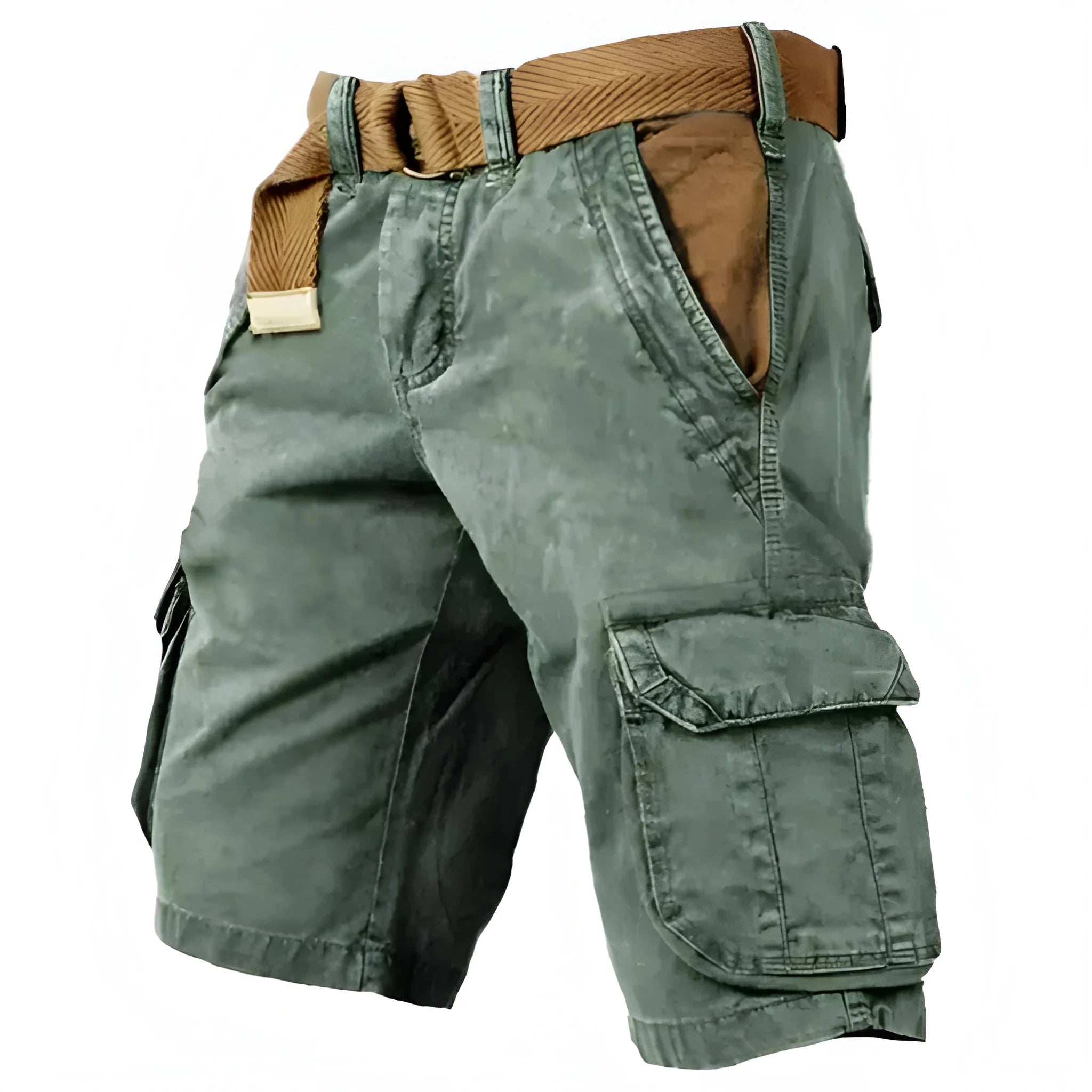 Men's Cargo Casual Shorts with Pockets and Zip Pockets
