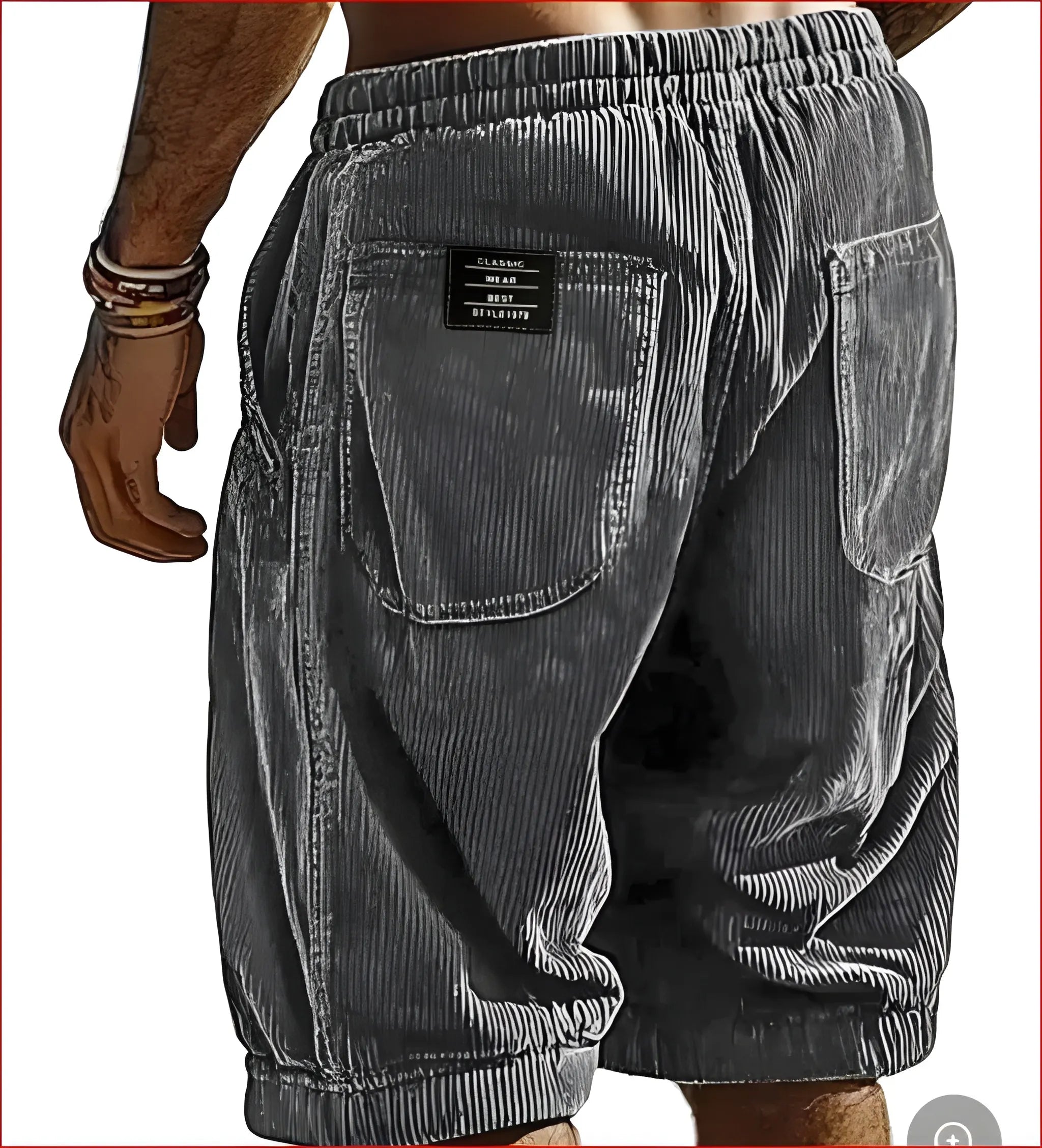 Men's Casual Cargo Shorts with Elastic Waist and Pockets