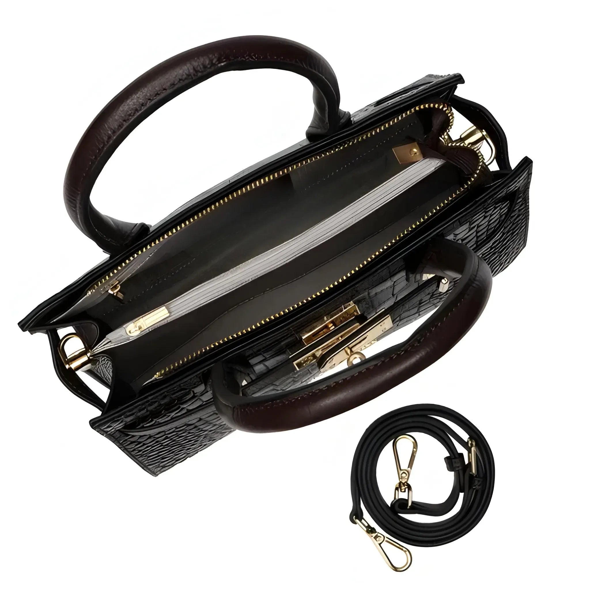 Women's Shoulder Hand Bag with Detachable Strap and Top Handle