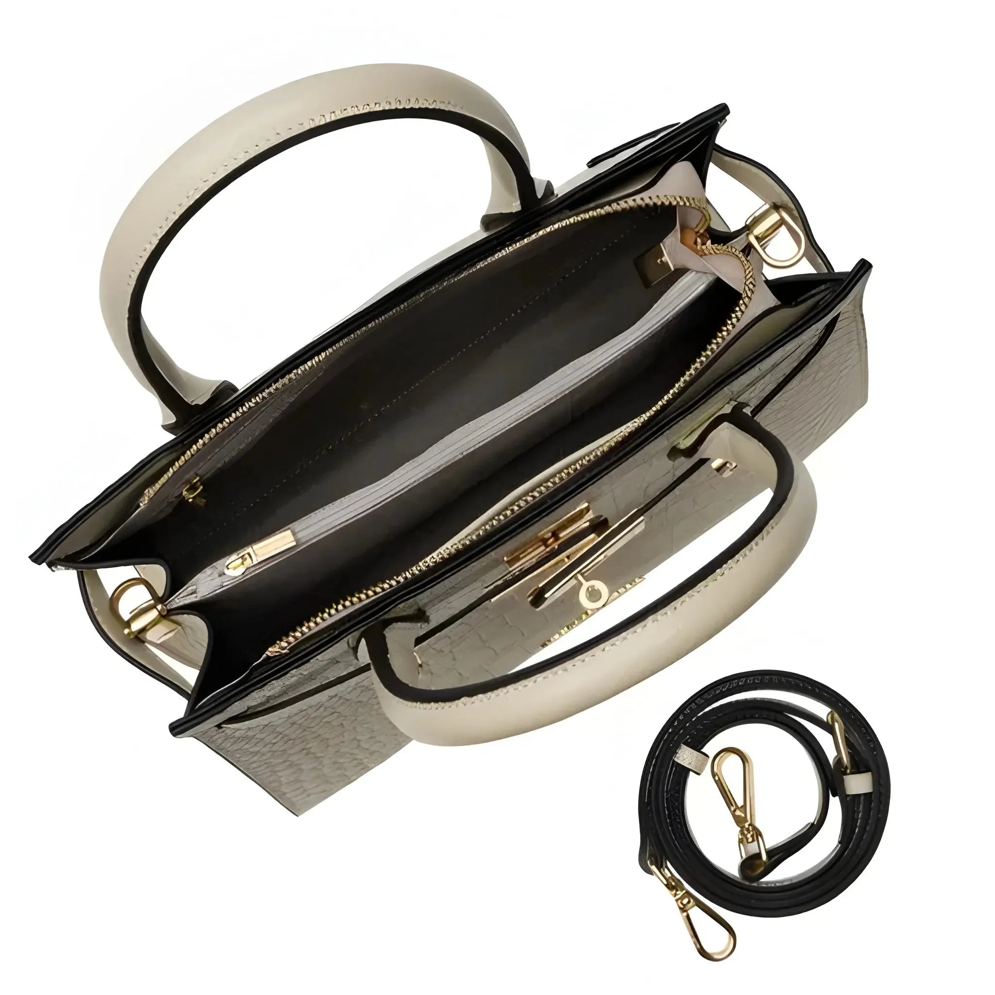 Women's Shoulder Hand Bag with Detachable Strap and Top Handle