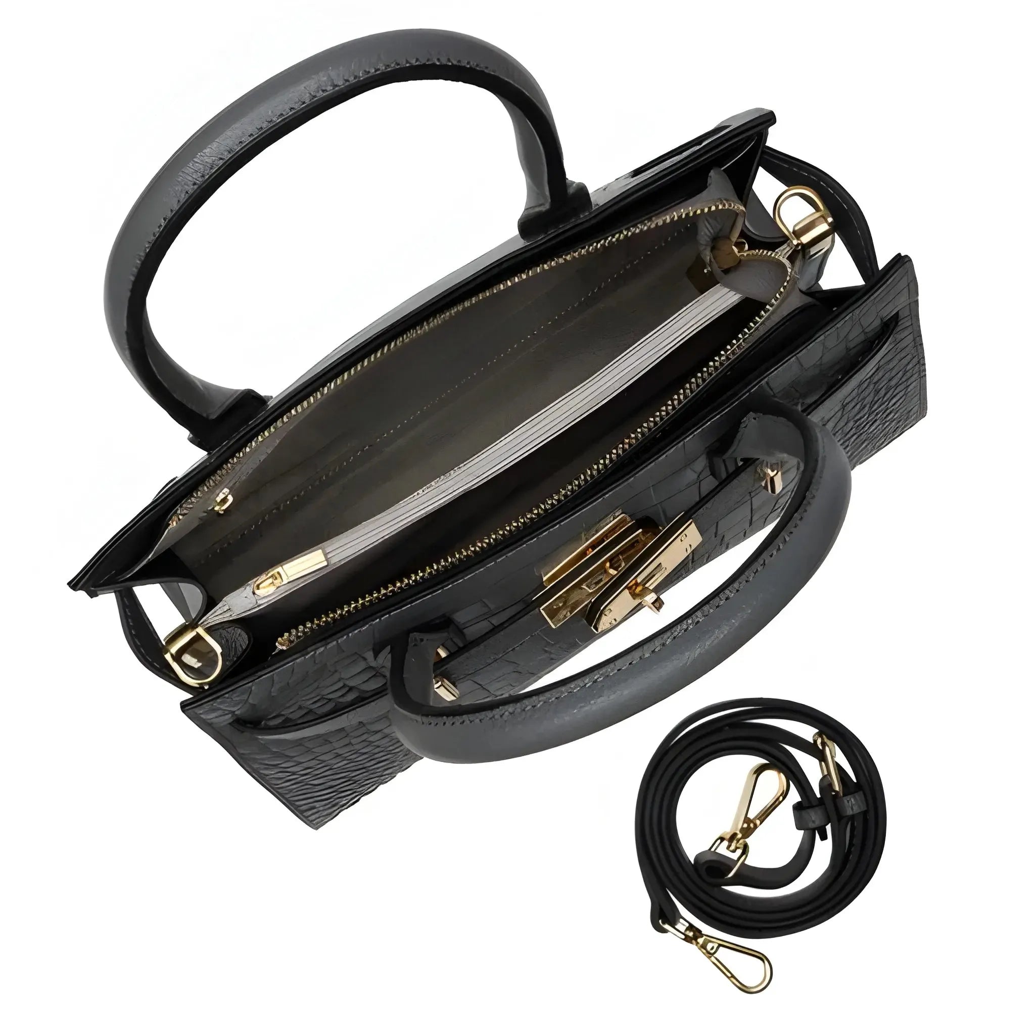 Women's Shoulder Hand Bag with Detachable Strap and Top Handle