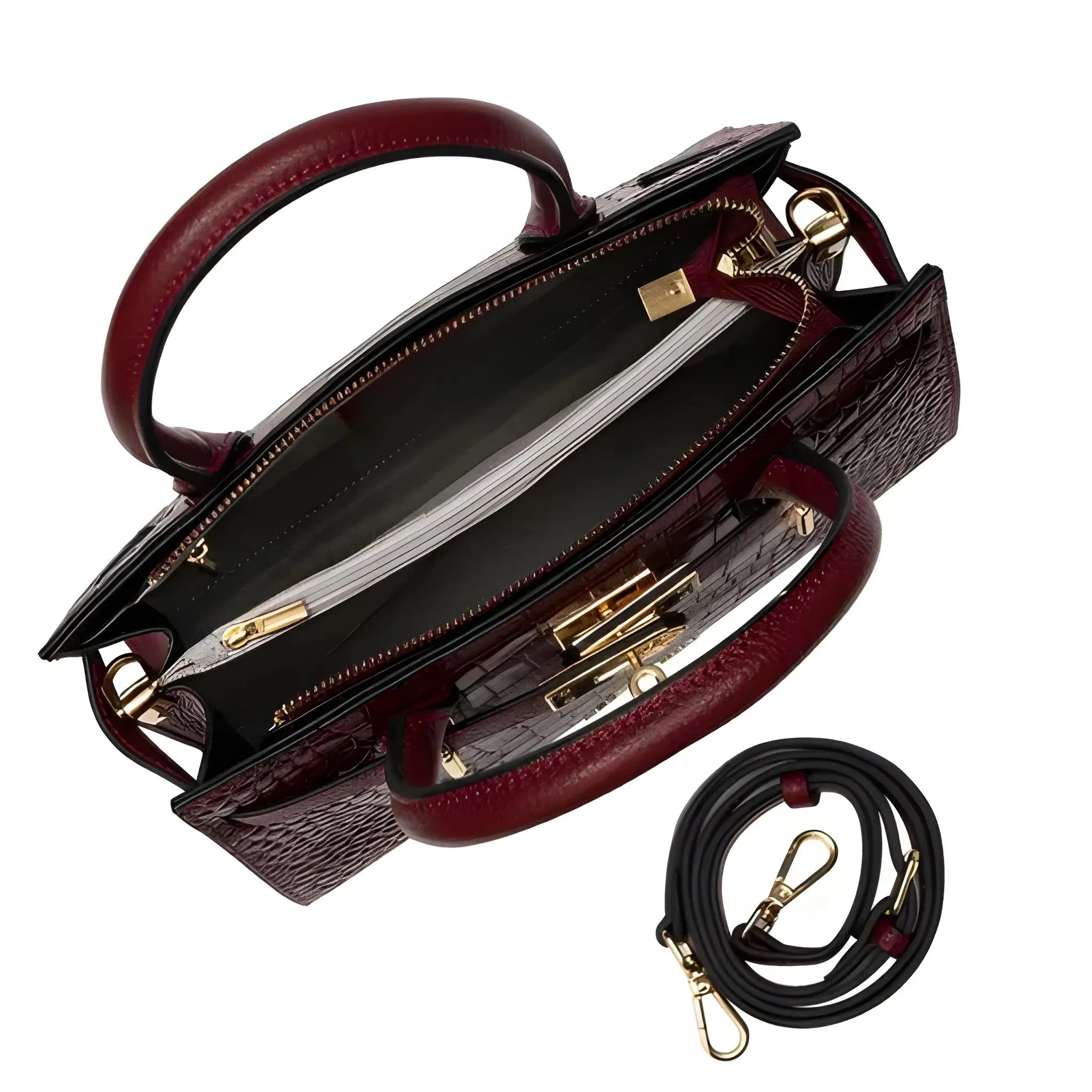 Women's Shoulder Hand Bag with Detachable Strap and Top Handle