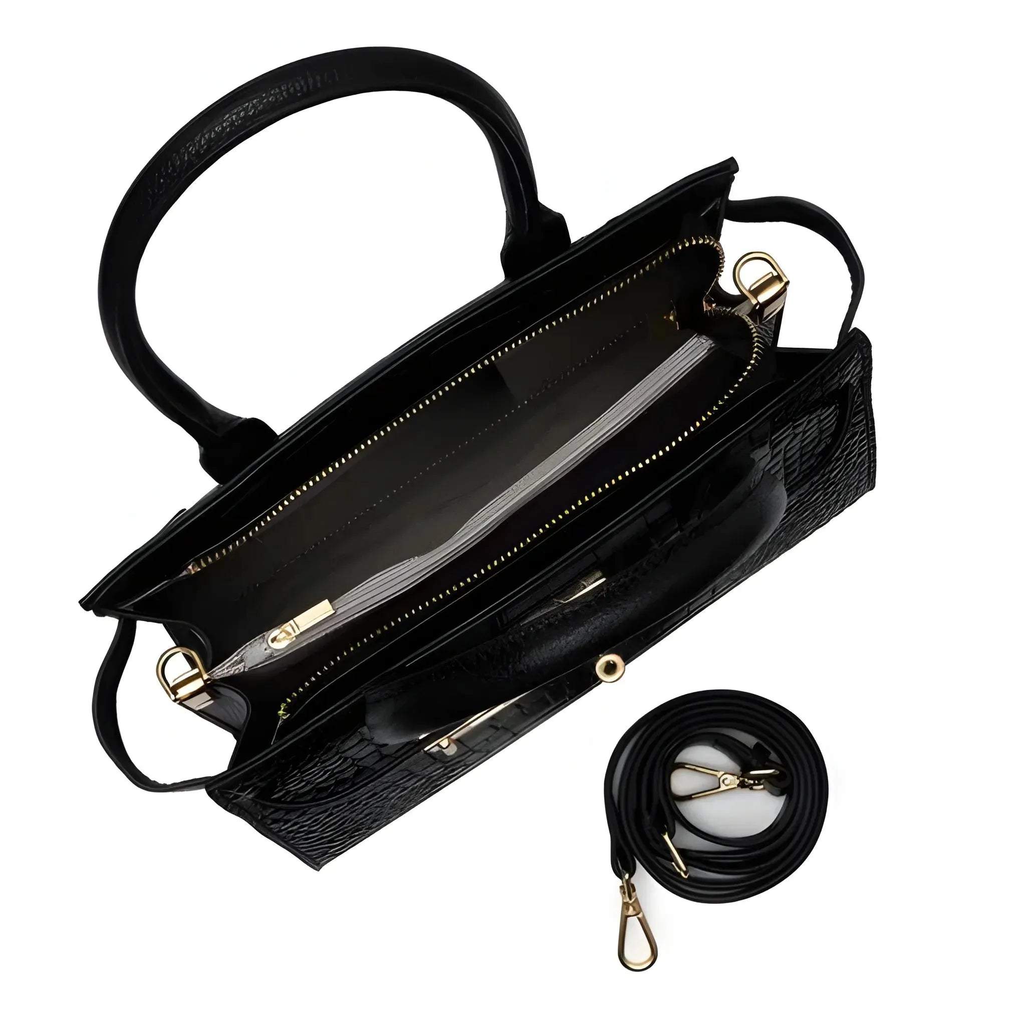 Women's Shoulder Hand Bag with Detachable Strap and Top Handle
