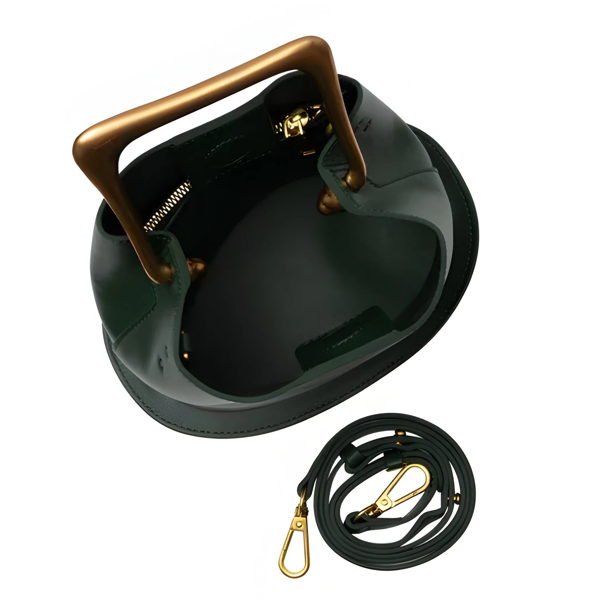 Women's Asymmetrical Hand Bag with Geometric Handle and Detachable Strap
