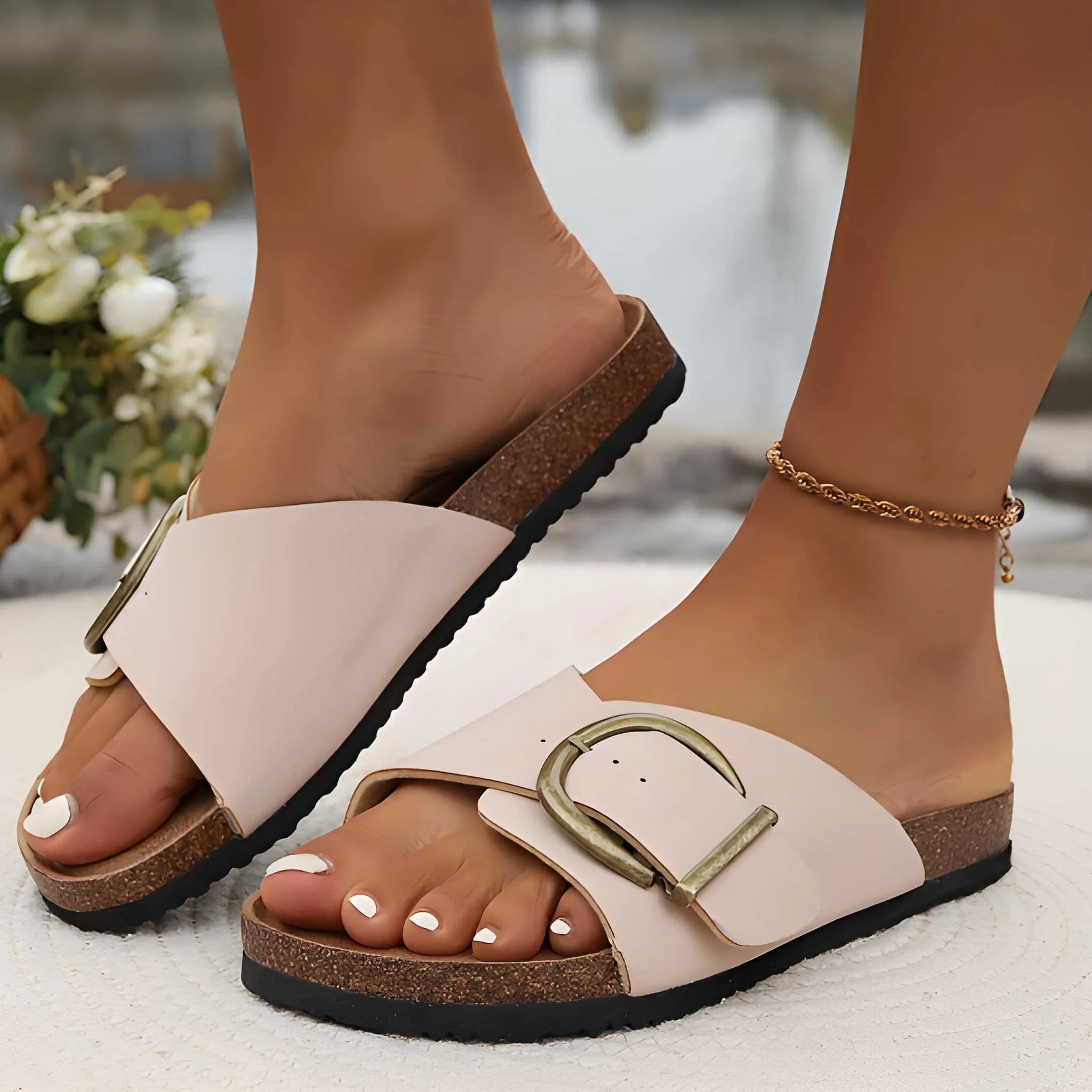 Women's Spring Sandals with Flat and Open Toe