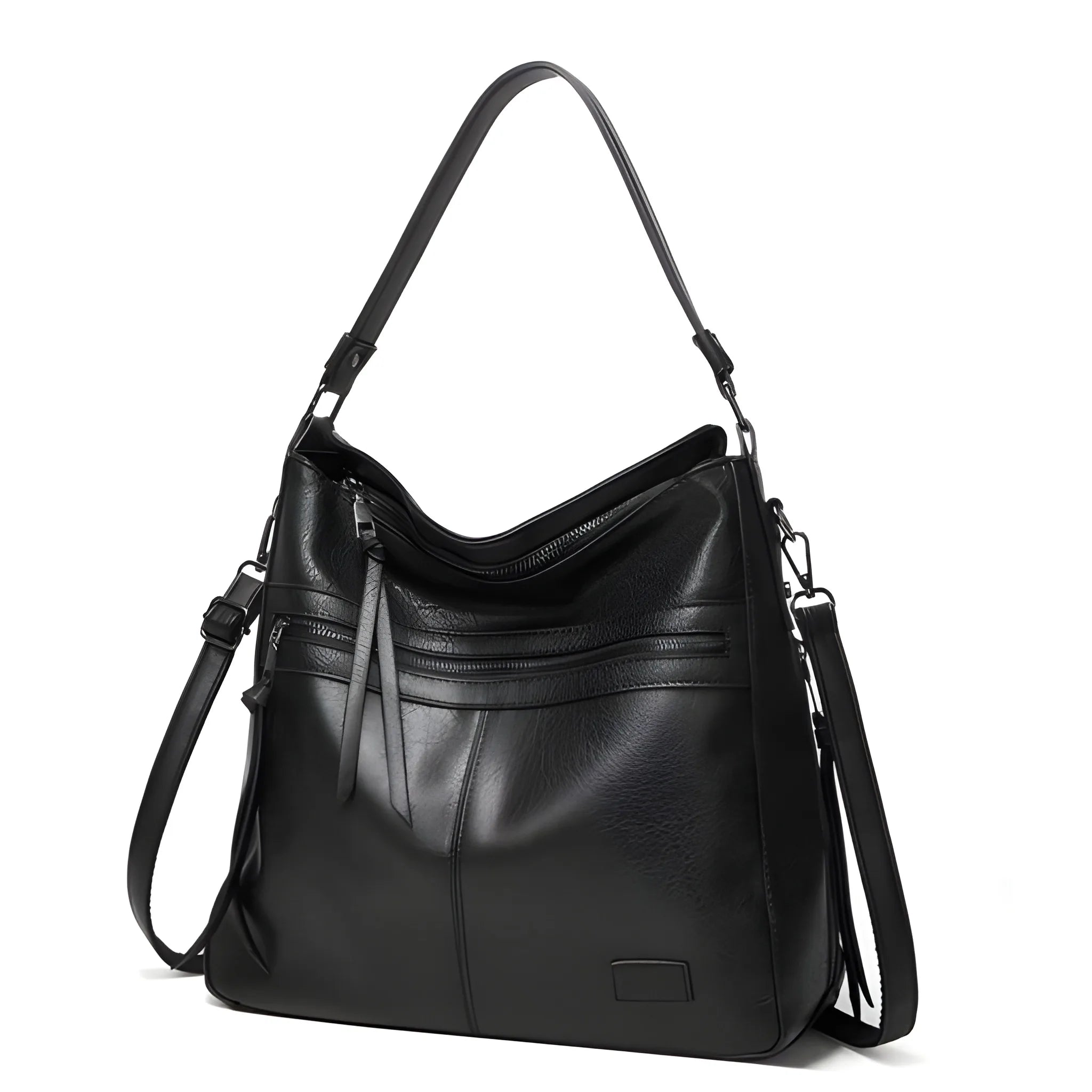 Women's Shoulder Bag with Zipper and Adjustable Strap