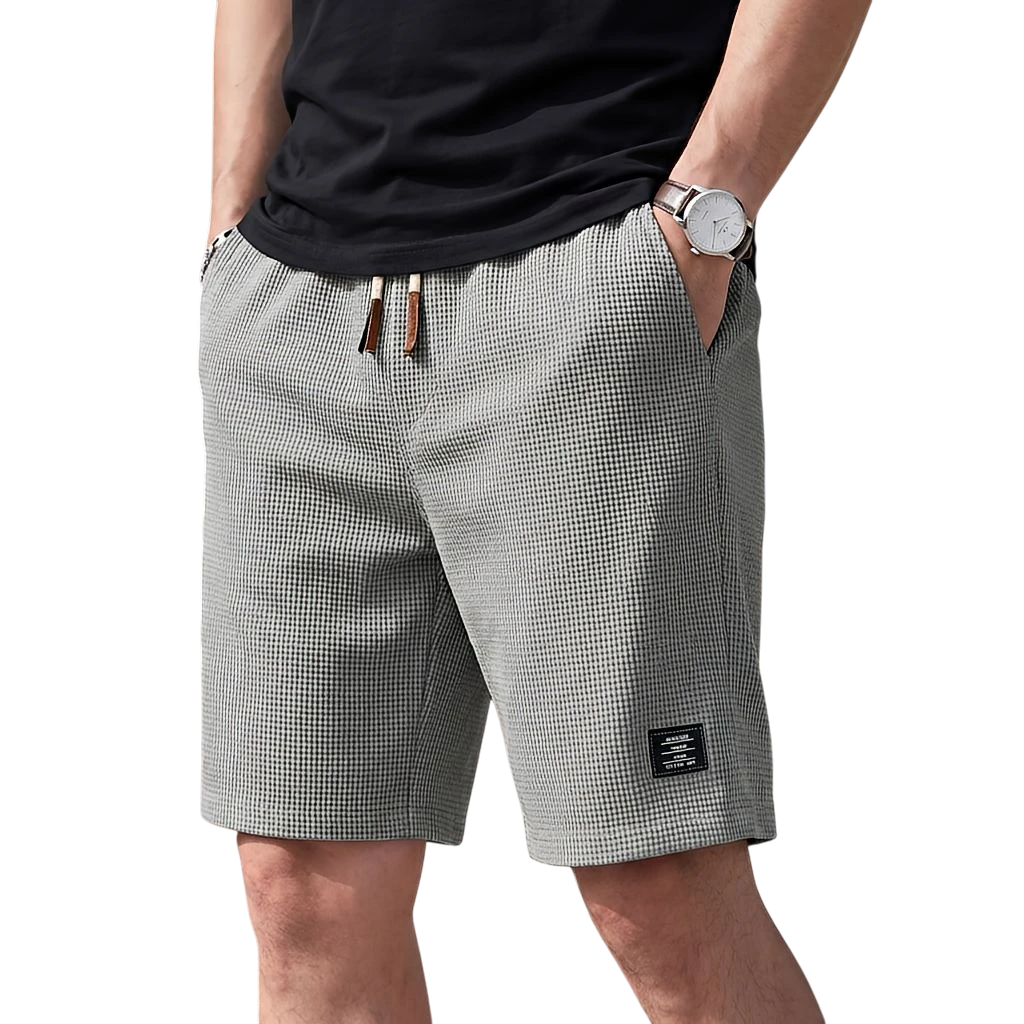Men's Summer Casual Shorts with Elastic Waist and Drawstring Waist