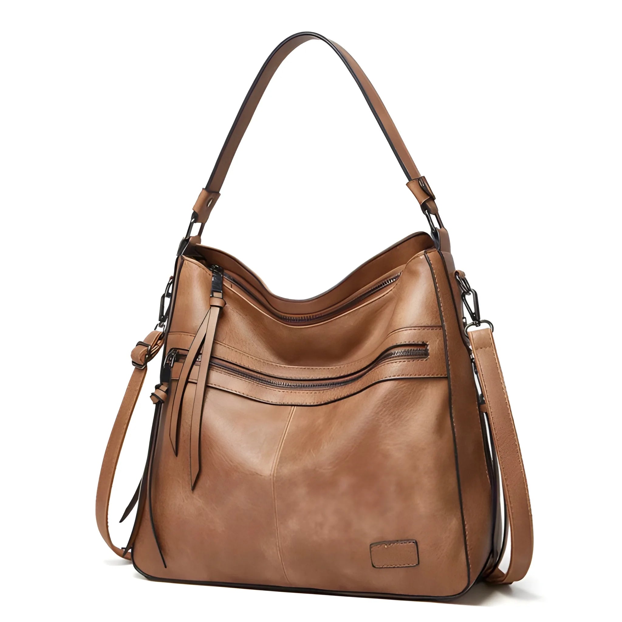 Women's Shoulder Bag with Zipper and Adjustable Strap