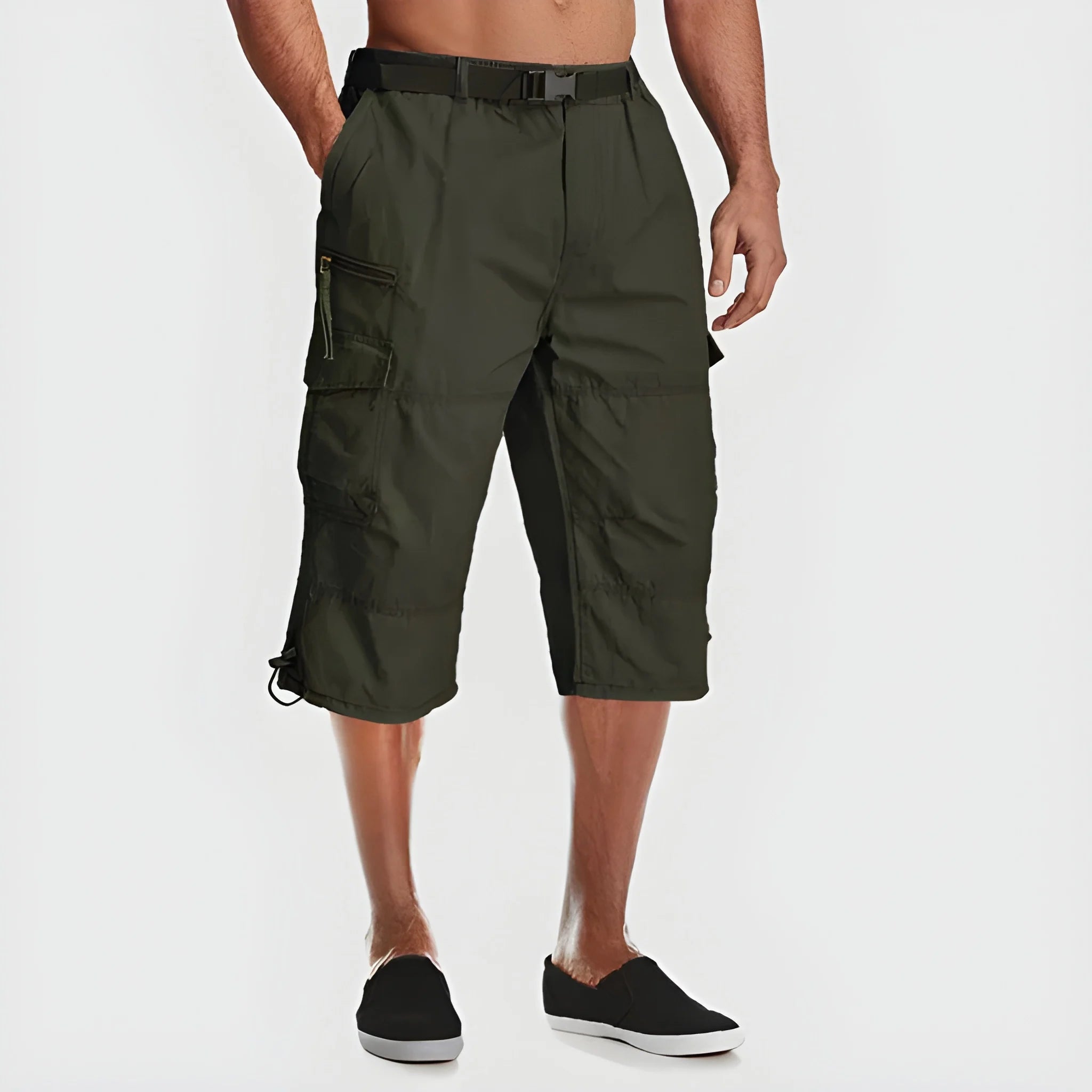 Men's Casual Shorts with Elastic Waist and Pockets