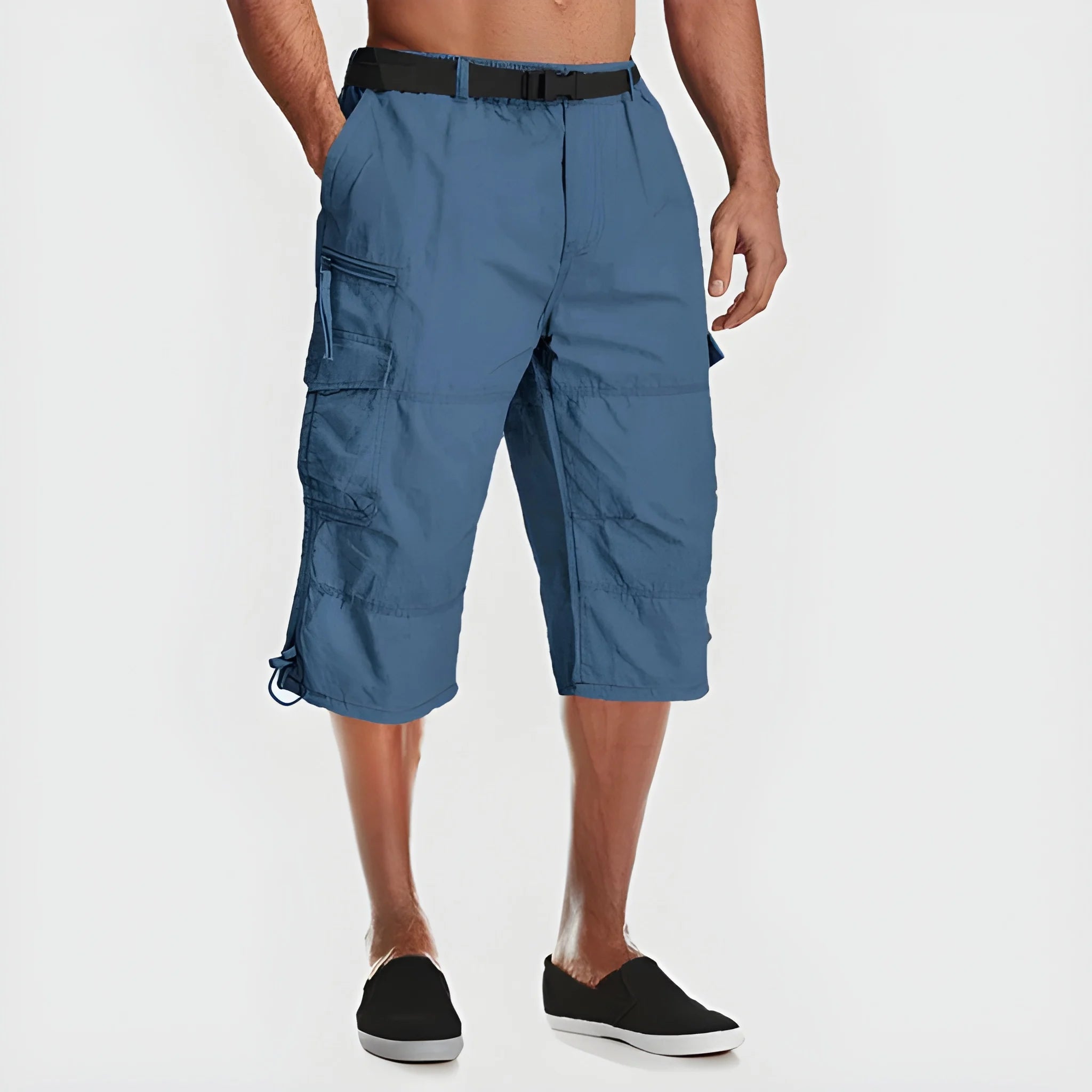 Men's Casual Shorts with Elastic Waist and Pockets