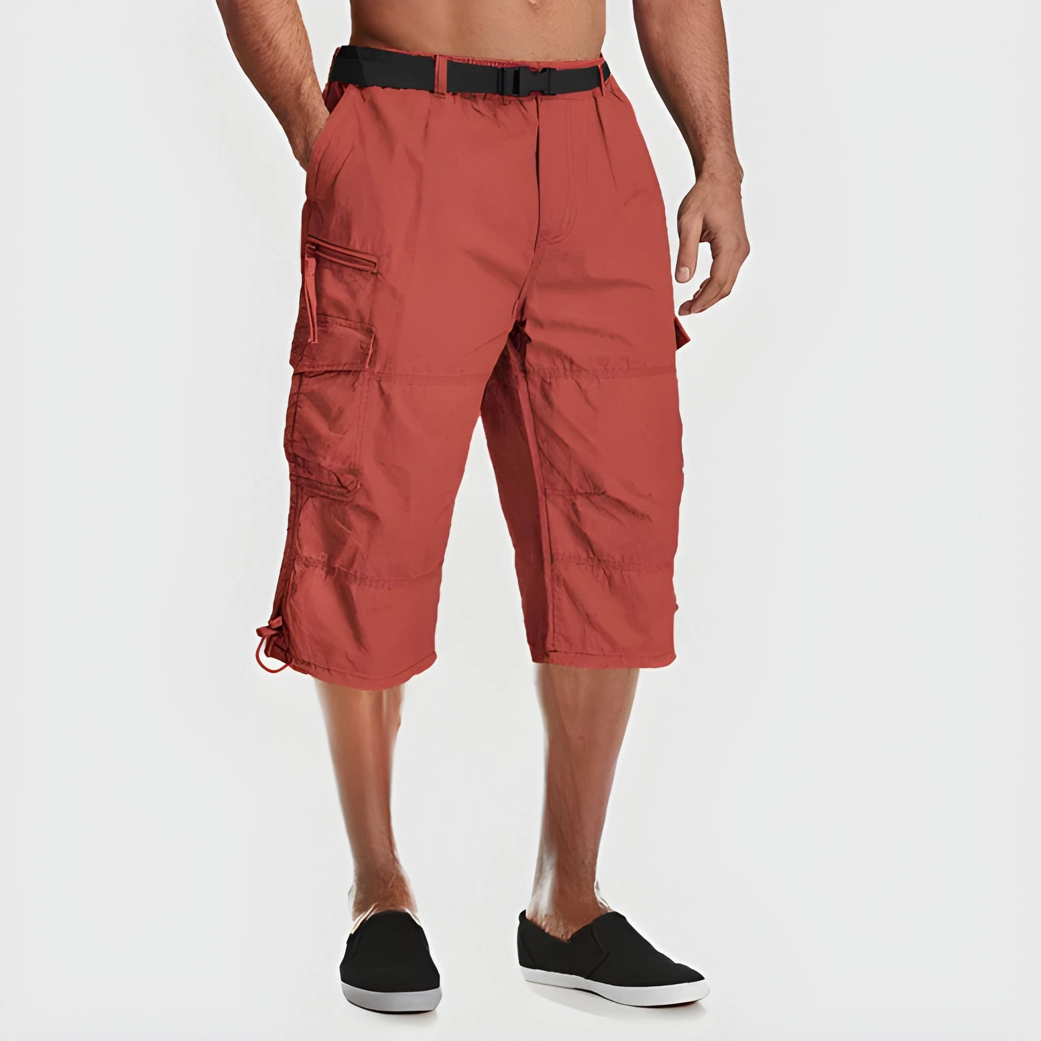 Men's Casual Shorts with Elastic Waist and Pockets