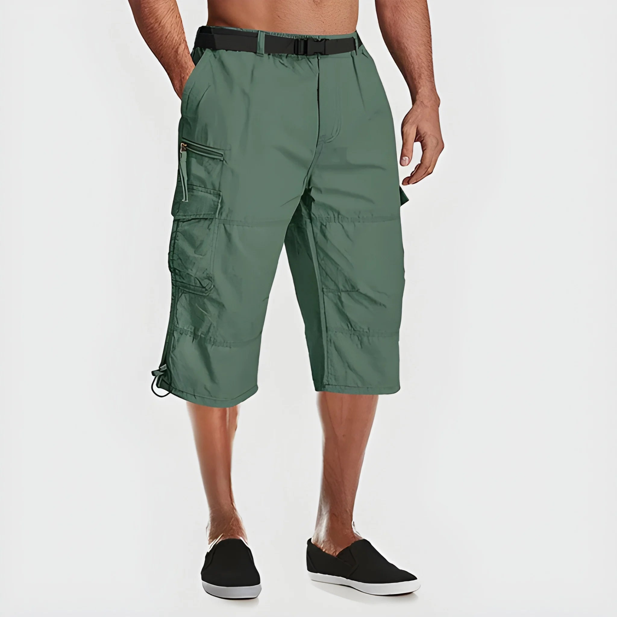 Men's Casual Shorts with Elastic Waist and Pockets