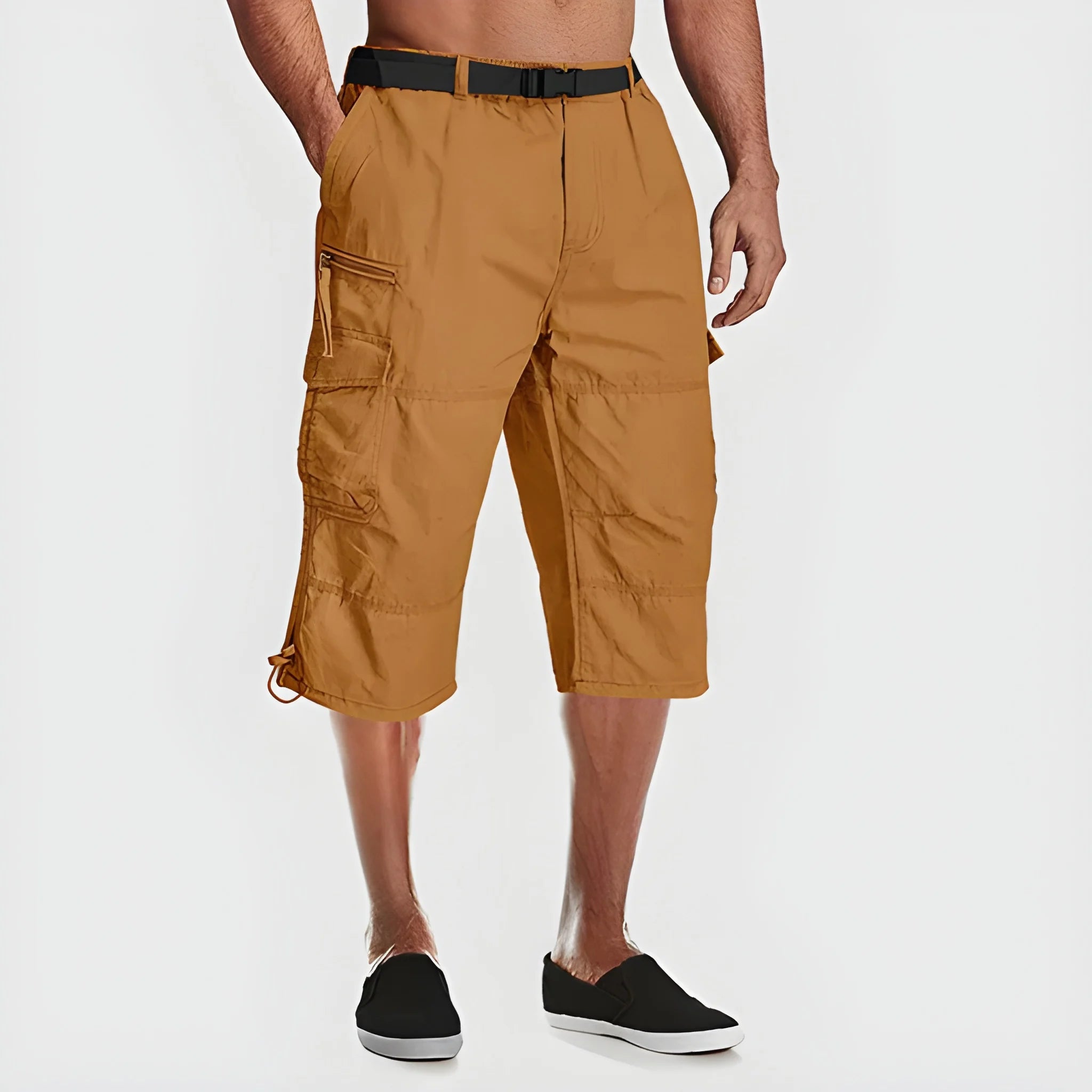 Men's Casual Shorts with Elastic Waist and Pockets
