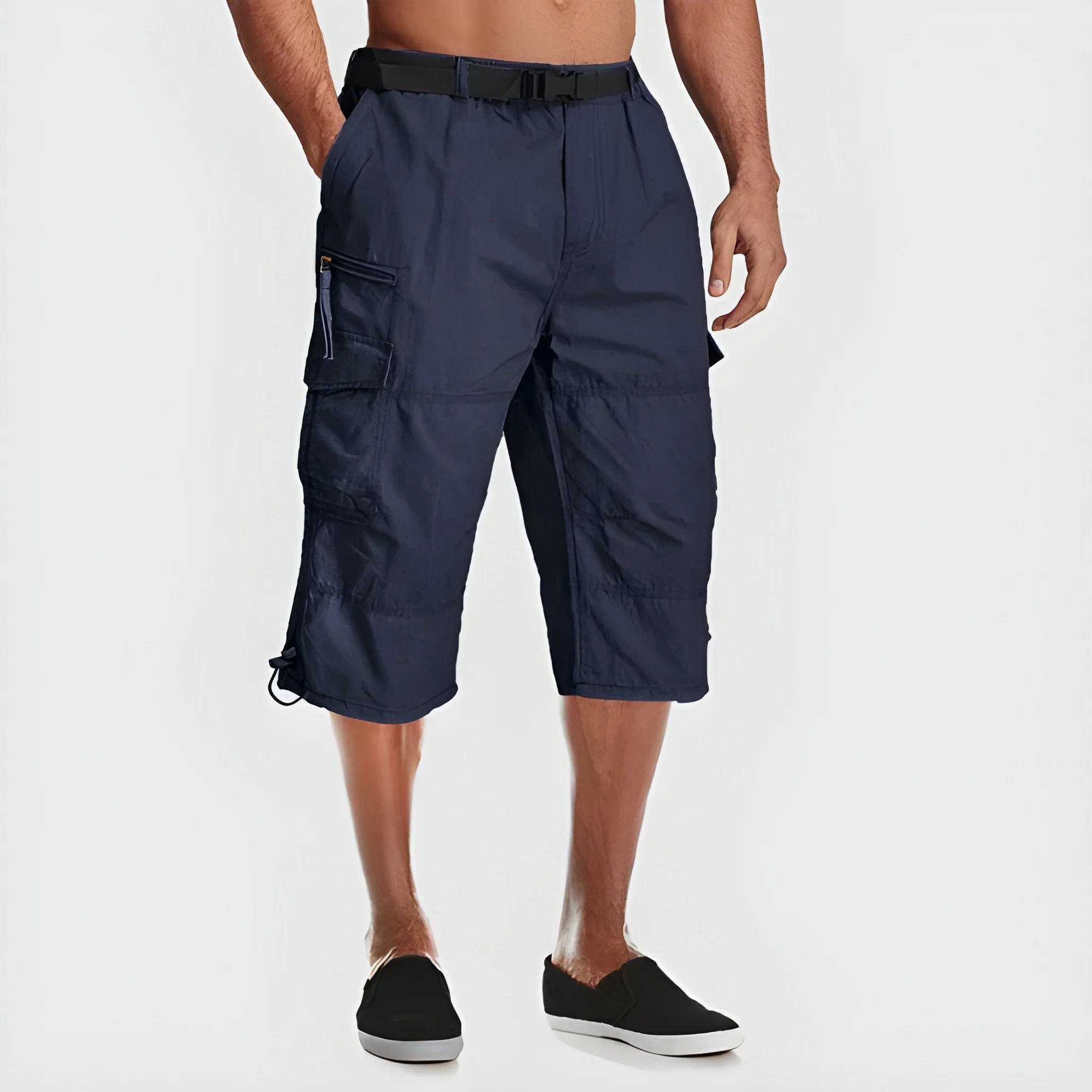 Men's Casual Shorts with Elastic Waist and Pockets