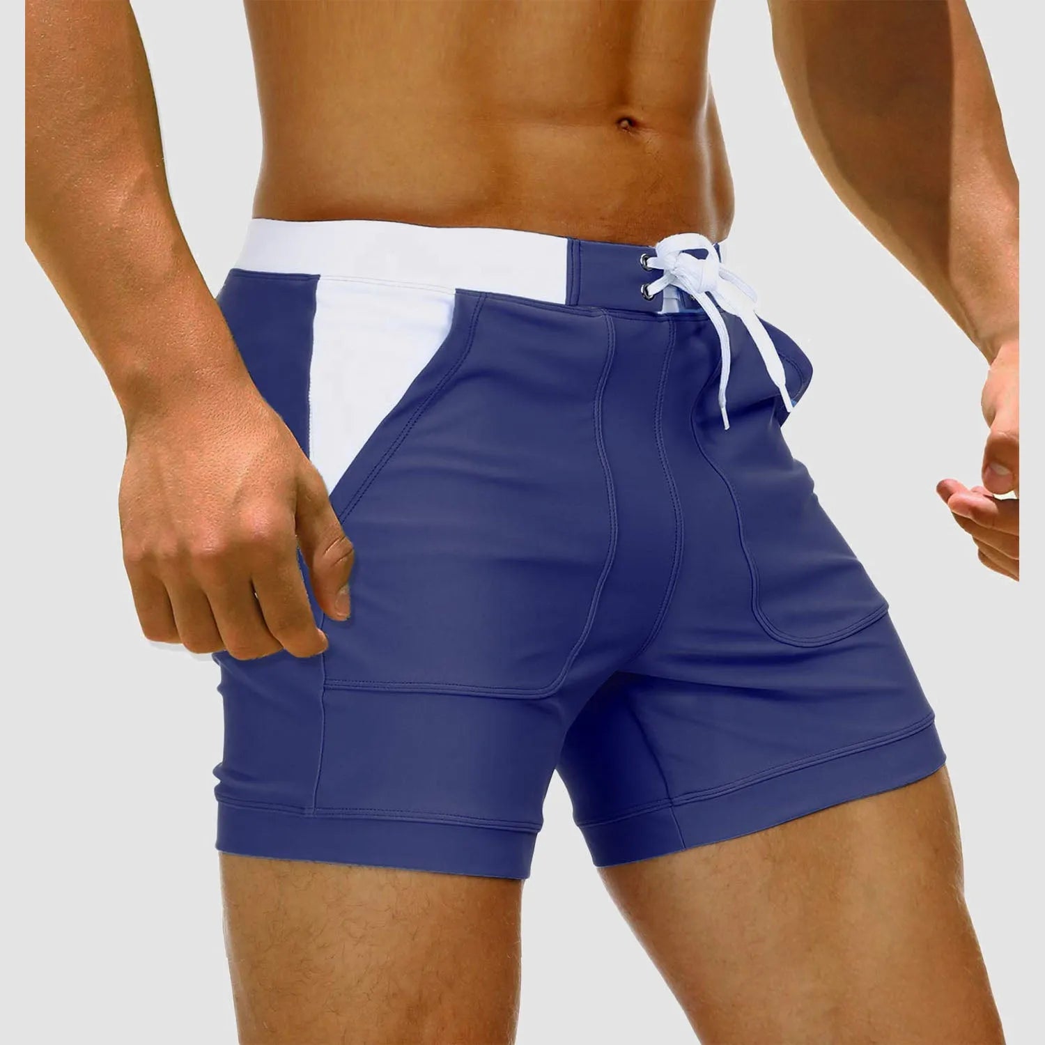 Men's Swimming Trunks Shorts with Drawstring Waist and Pockets