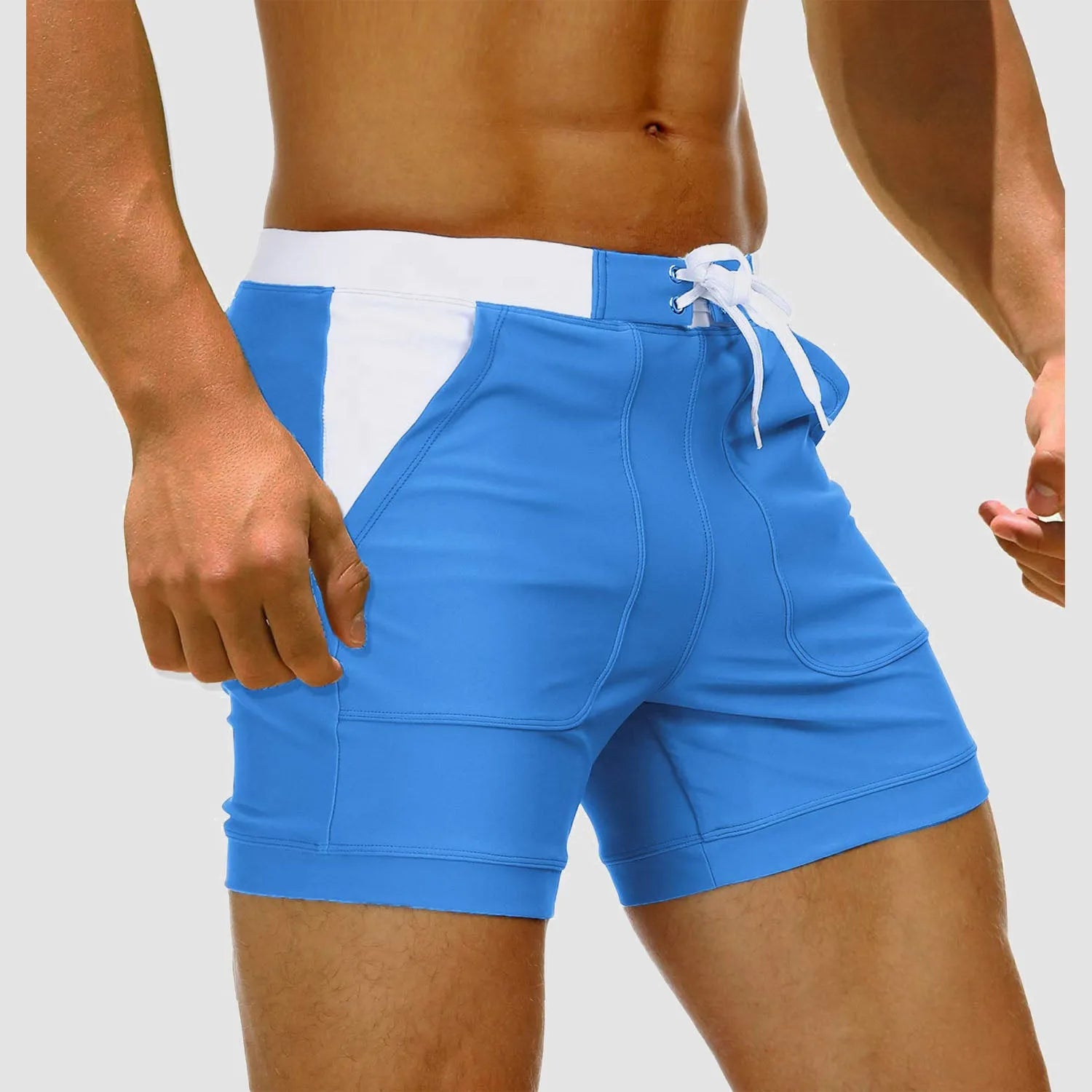 Men's Swimming Trunks Shorts with Drawstring Waist and Pockets