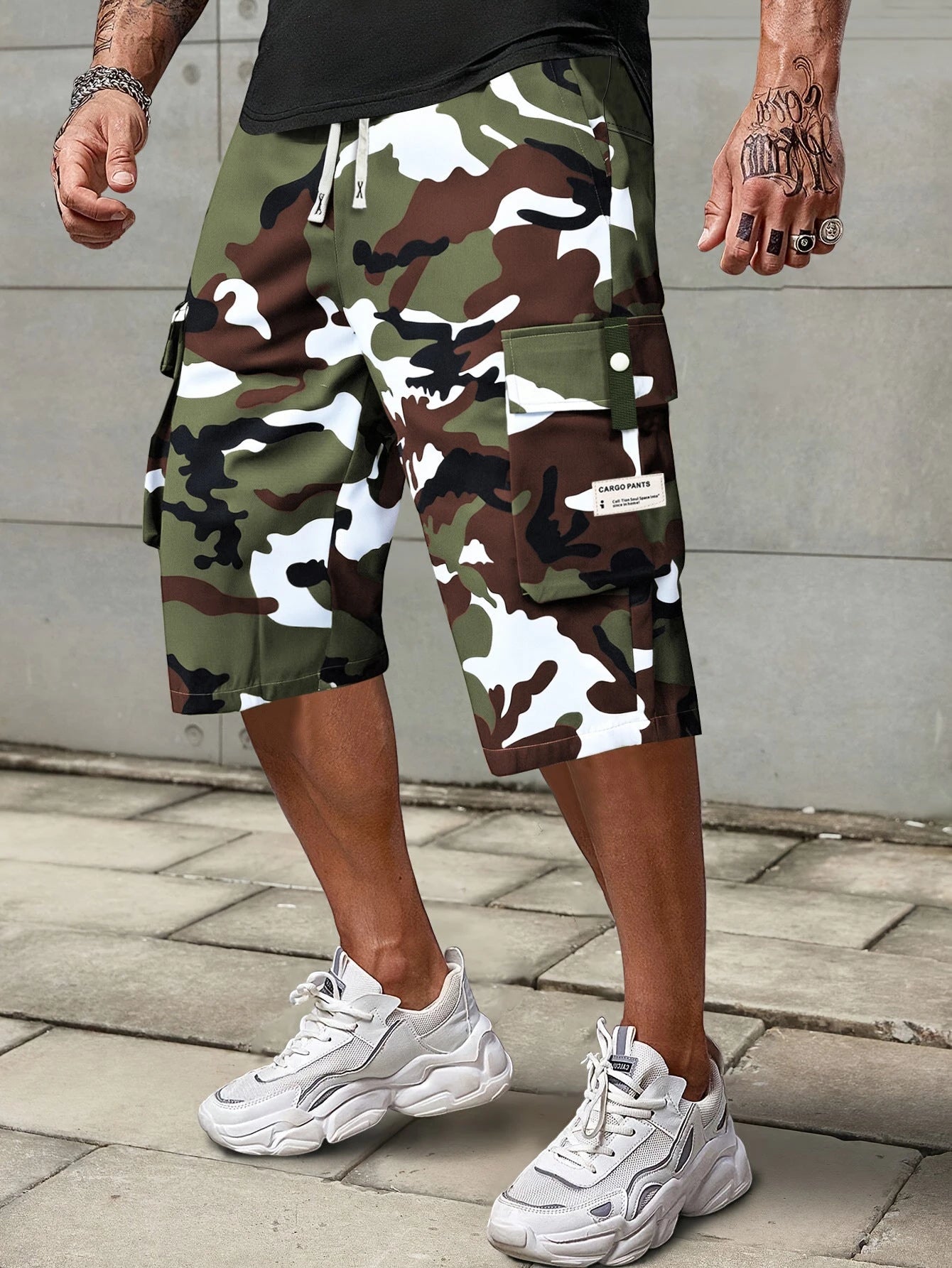 Men's Cargo Casual Shorts with Drawstring Waist