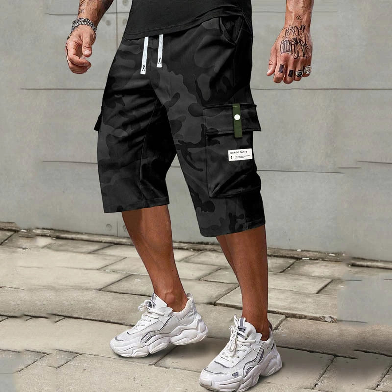 Men's Cargo Casual Shorts with Drawstring Waist
