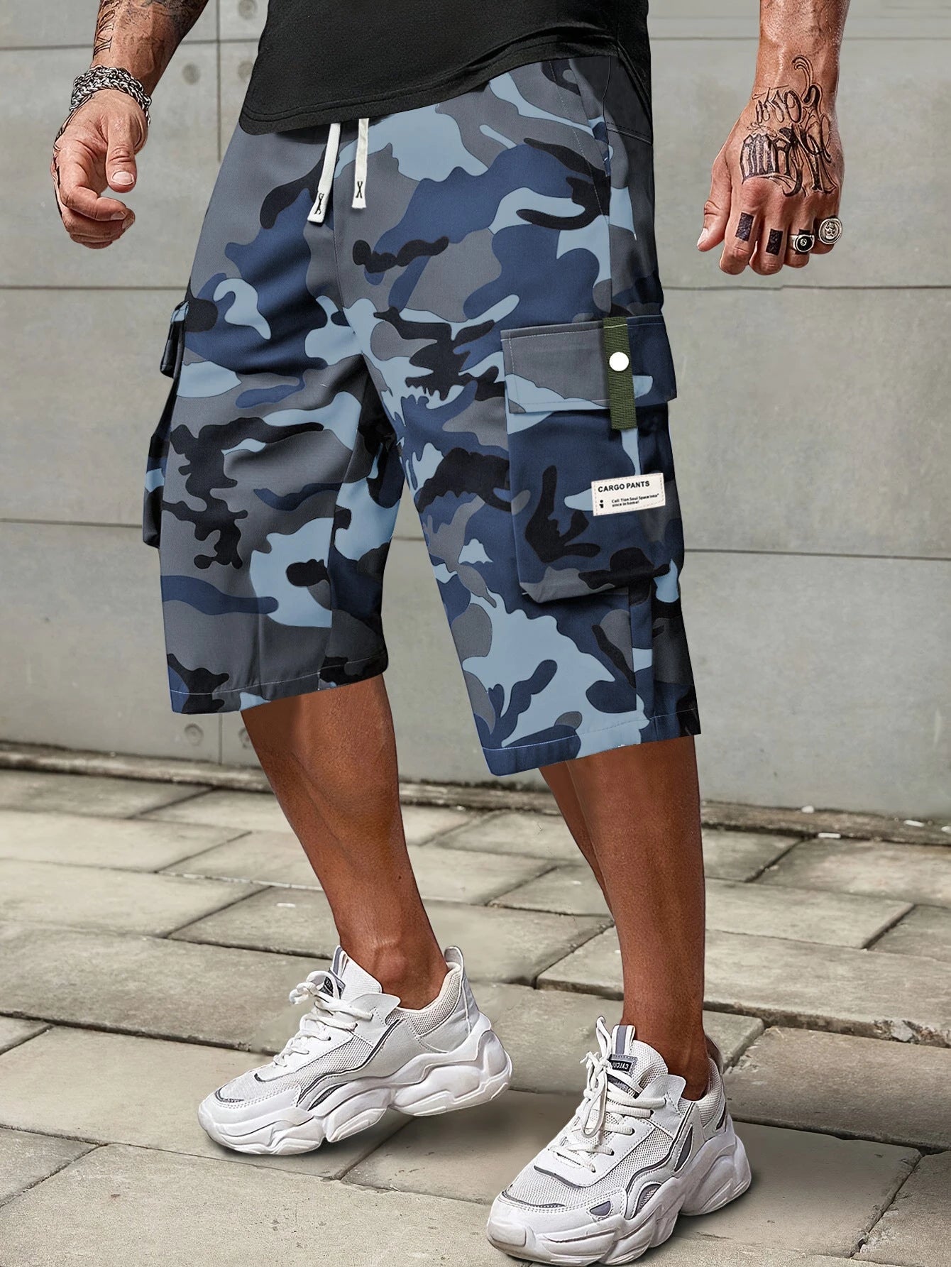 Men's Cargo Casual Shorts with Drawstring Waist