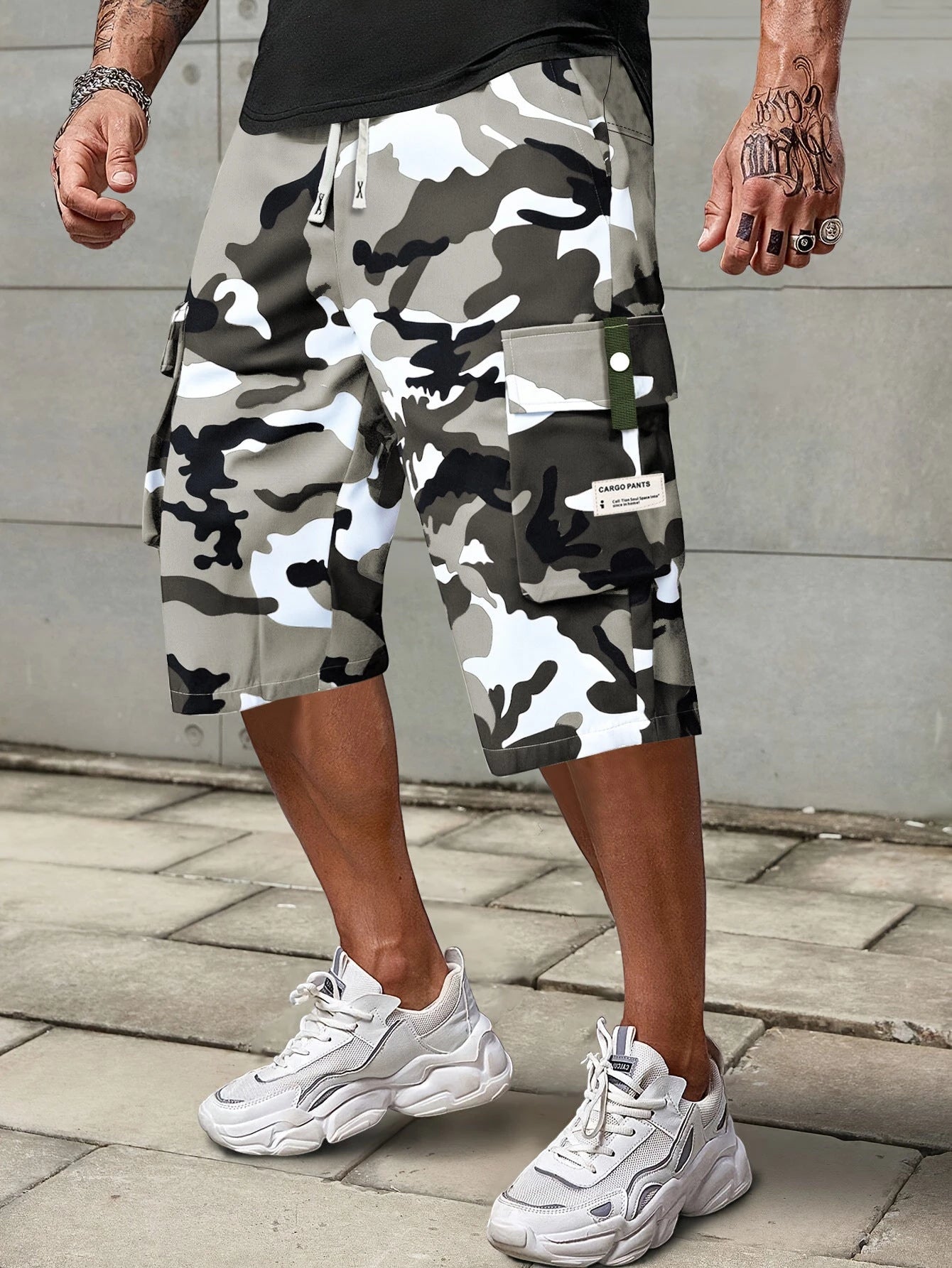 Men's Cargo Casual Shorts with Drawstring Waist